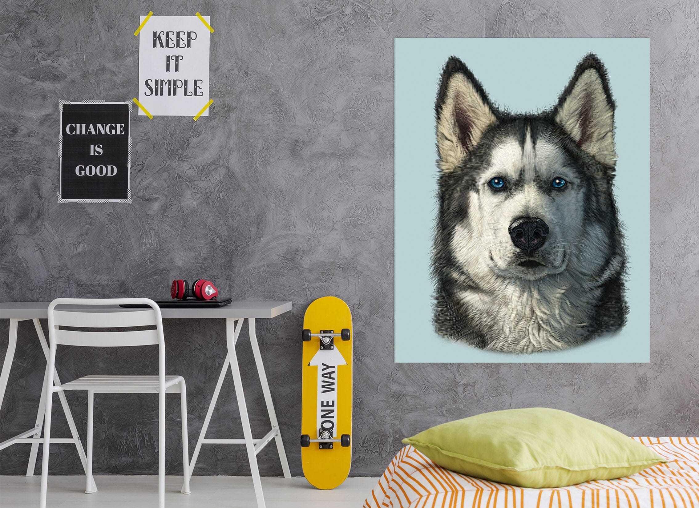 3D Husky Portrait 044 Vincent Hie Wall Sticker Wallpaper AJ Wallpaper 2 