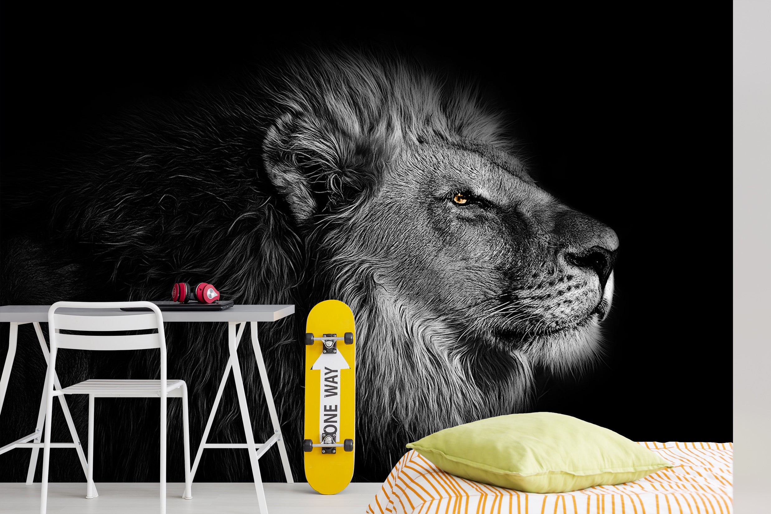 3D Black Lion 273 Wall Murals