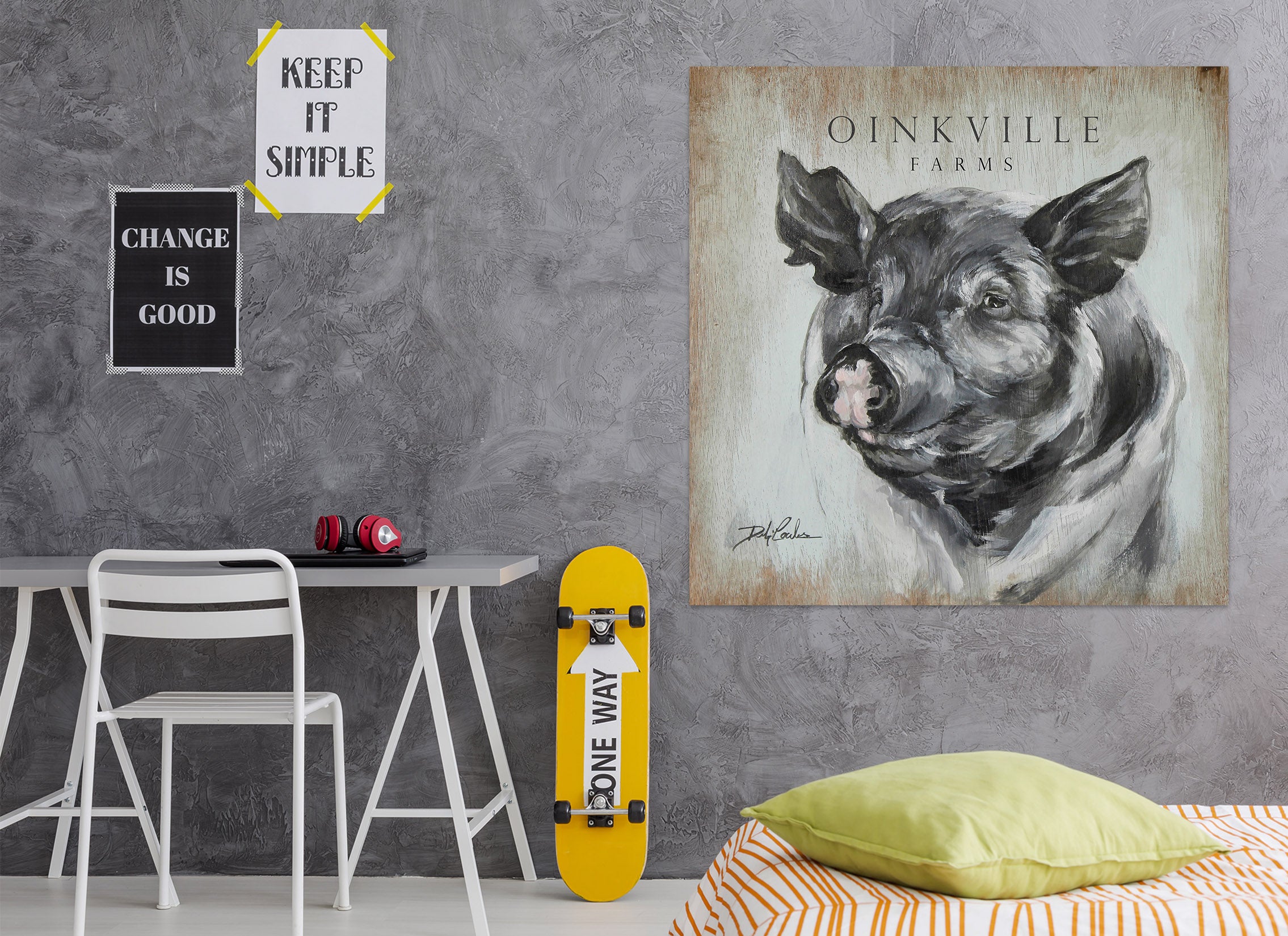 3D Pig 009 Debi Coules Wall Sticker