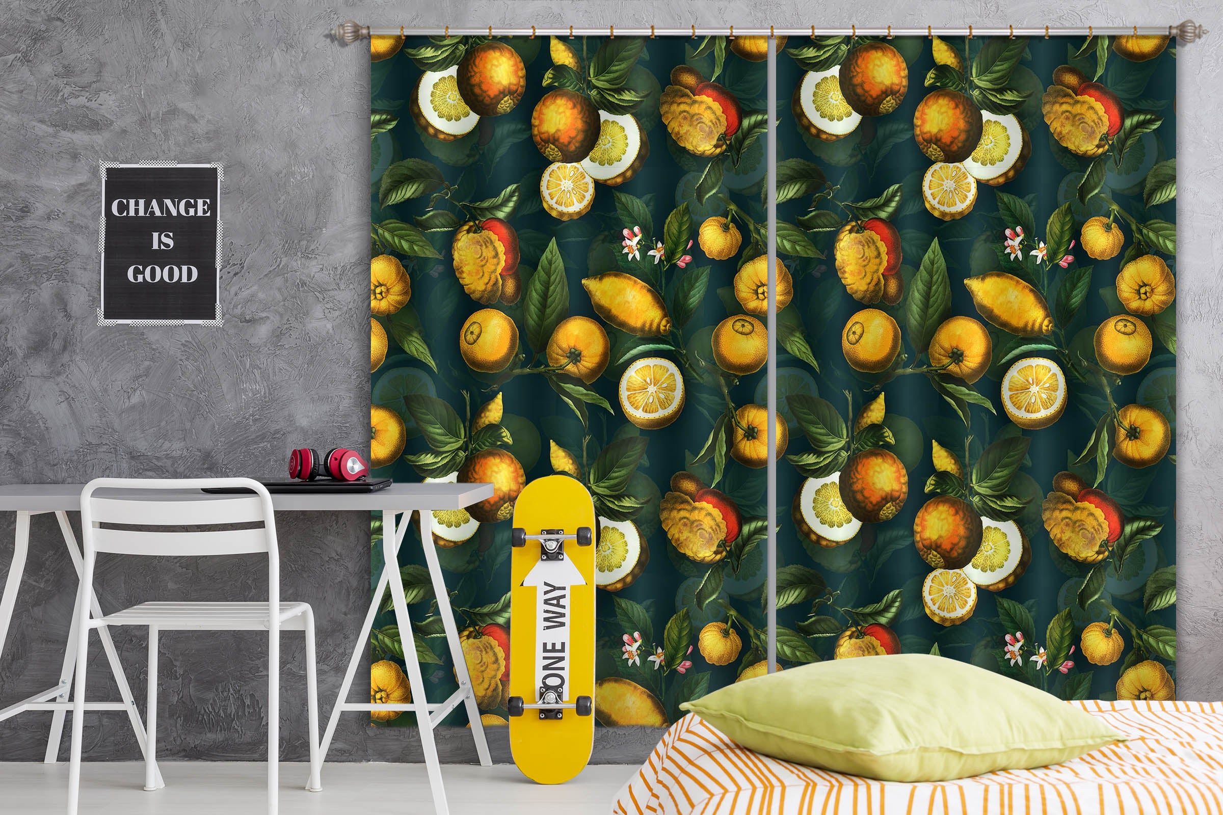 3D Golden Apple Tree 156 Uta Naumann Curtain Curtains Drapes