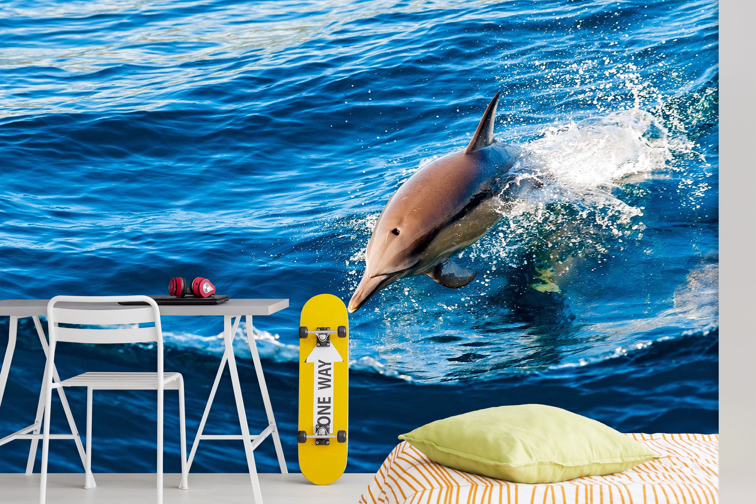 3D Happy Dolphin 2030 Wall Murals