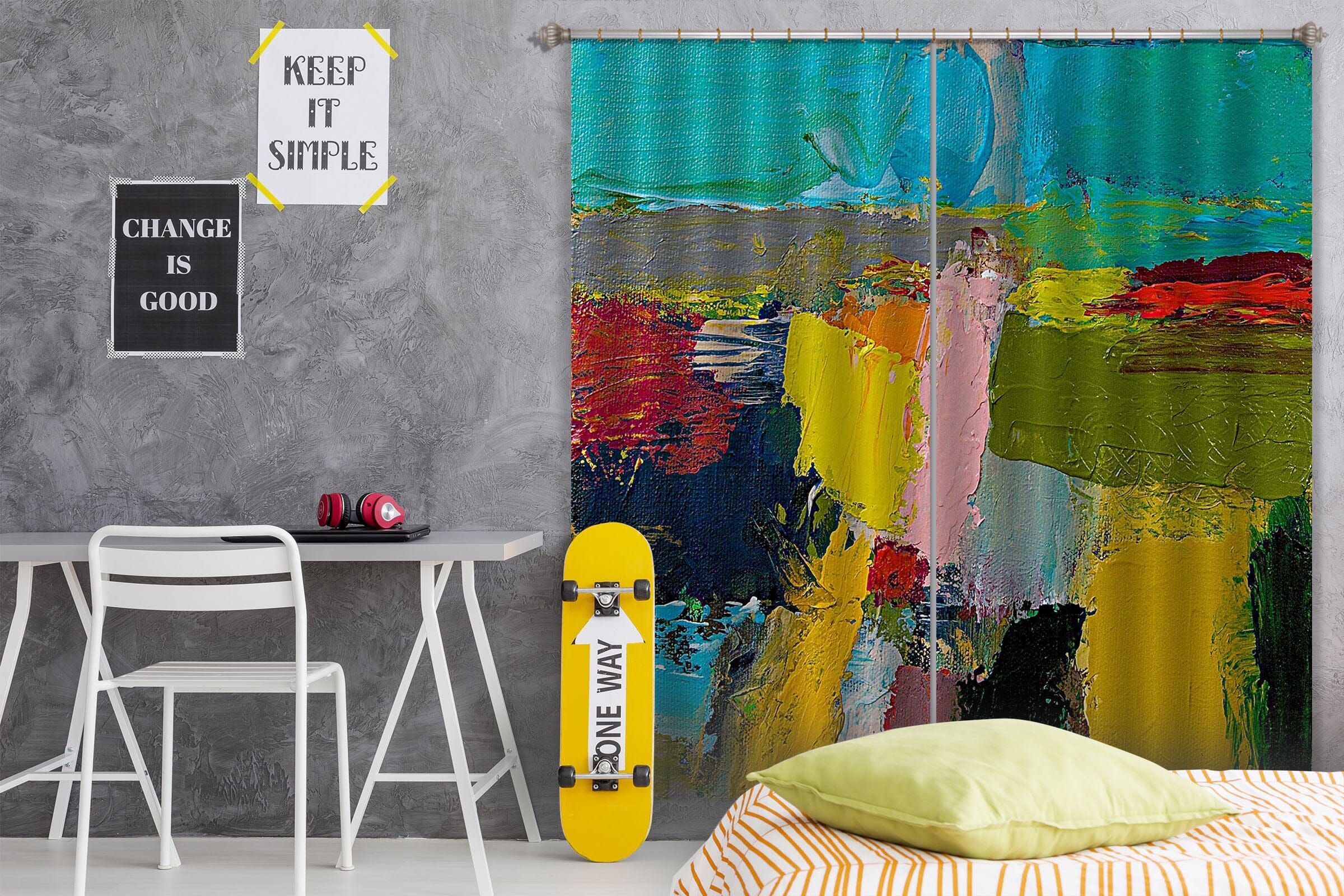 3D Color Graffiti 190 Allan P. Friedlander Curtain Curtains Drapes Curtains AJ Creativity Home 