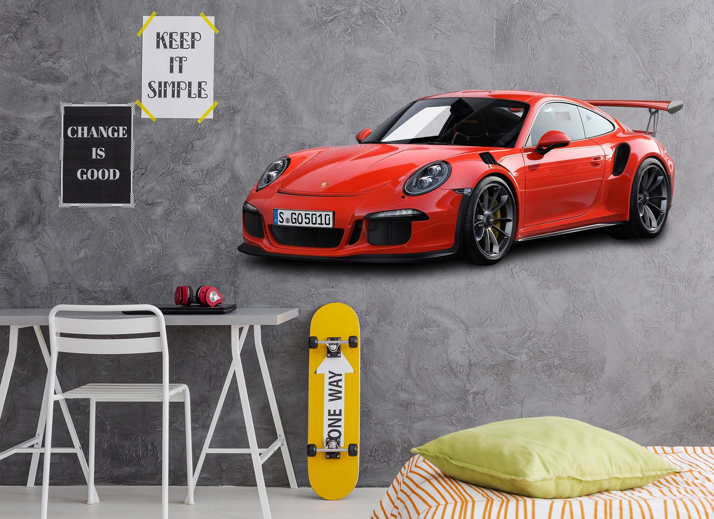 3D Sport Car RED 0227 Vehicles Wallpaper AJ Wallpaper 