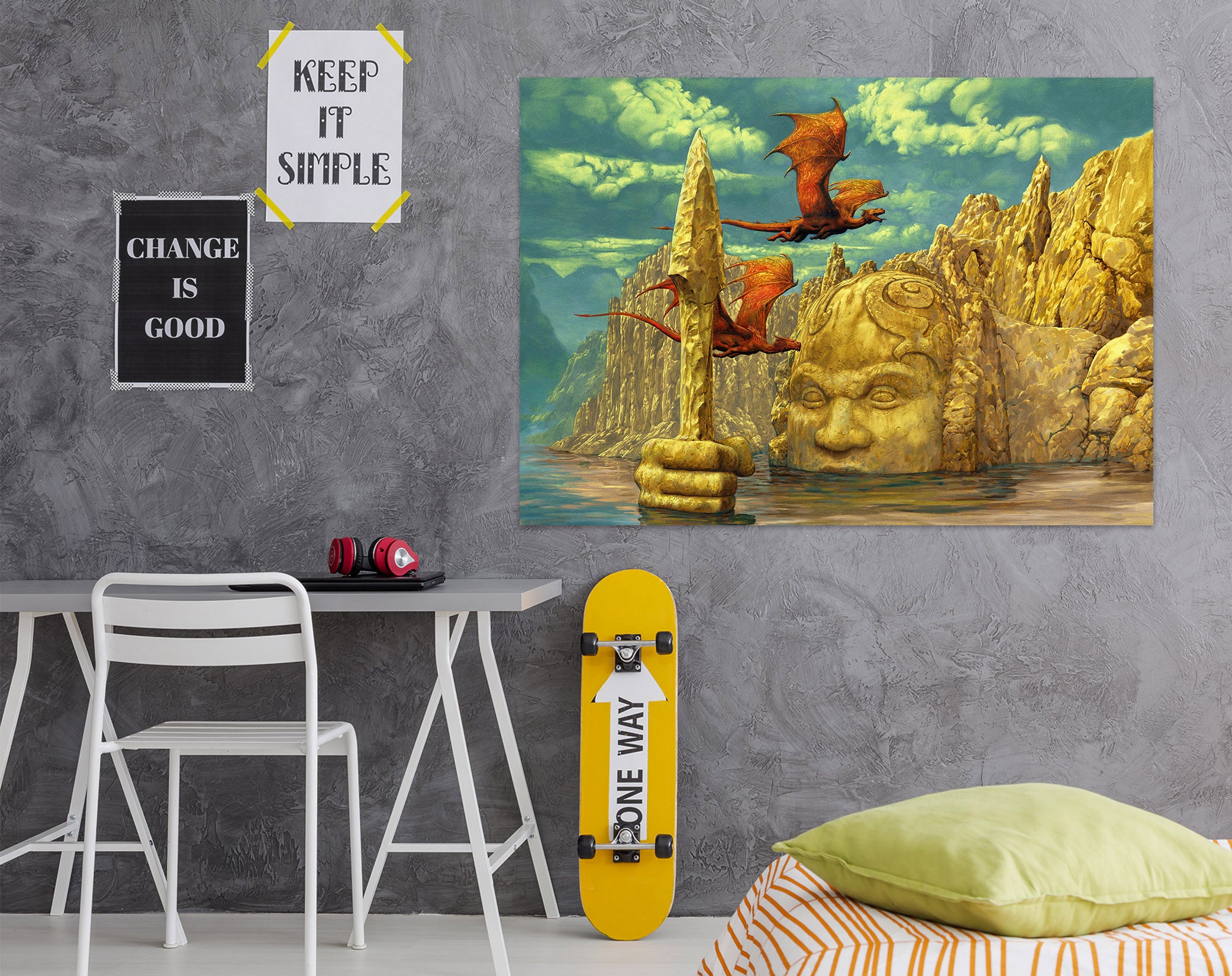 3D Statue Red Dragon 8047 Ciruelo Wall Sticker