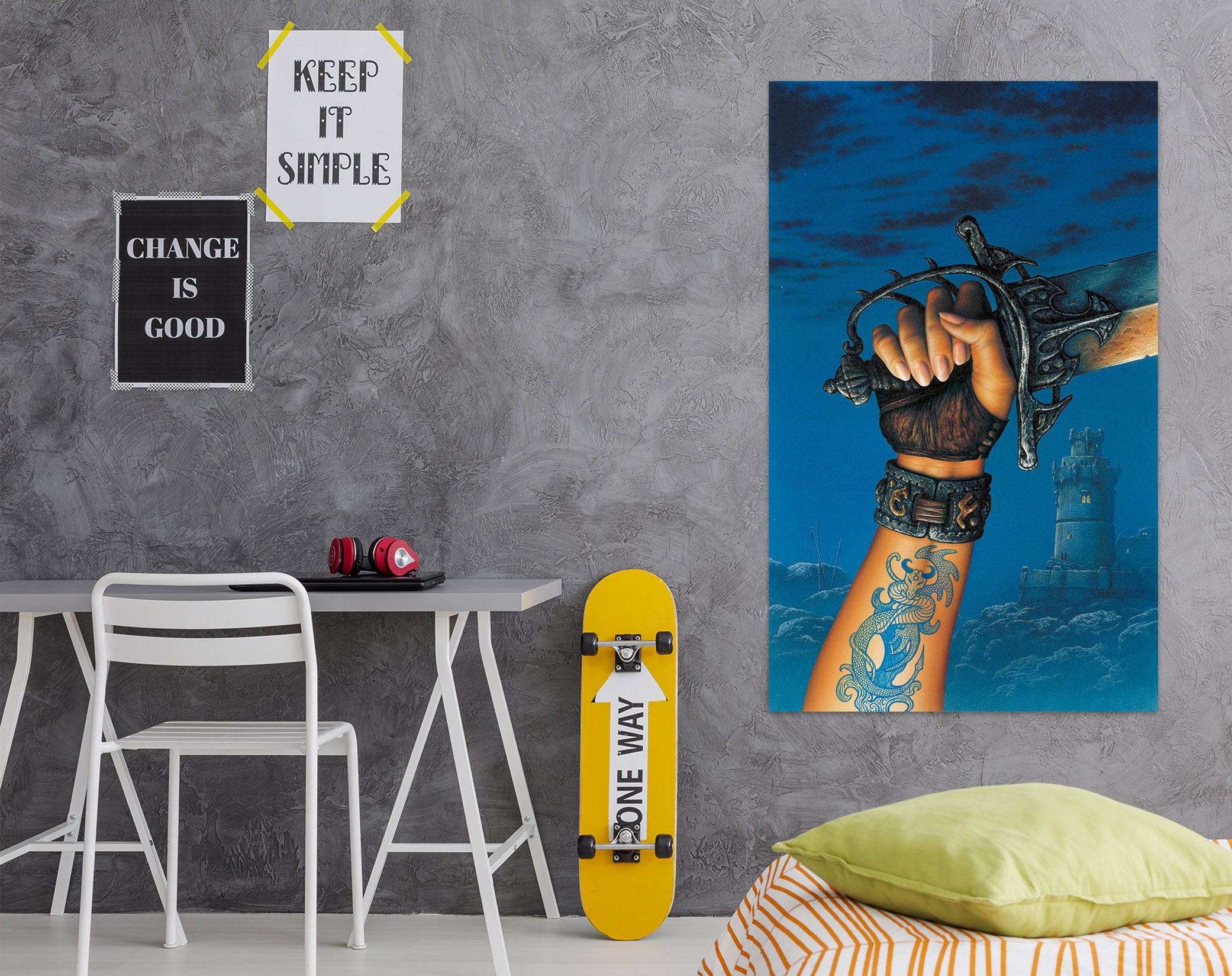 3D Sword In Hand 8080 Ciruelo Wall Sticker