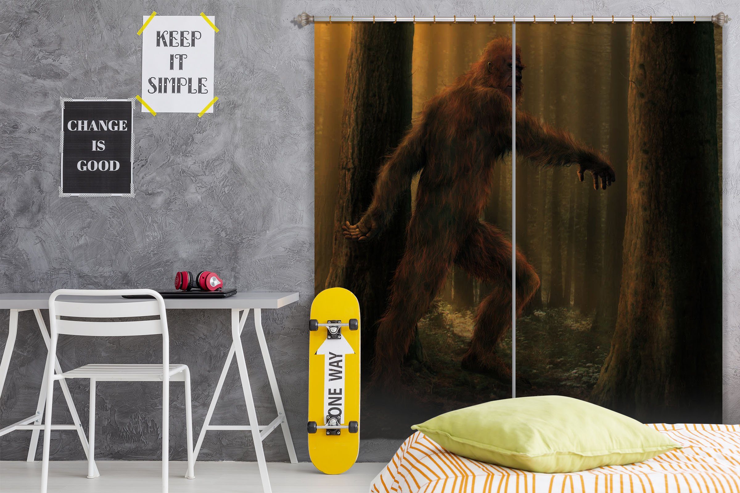 3D Bigfoot Def 011 Vincent Hie Curtain Curtains Drapes Curtains AJ Creativity Home 