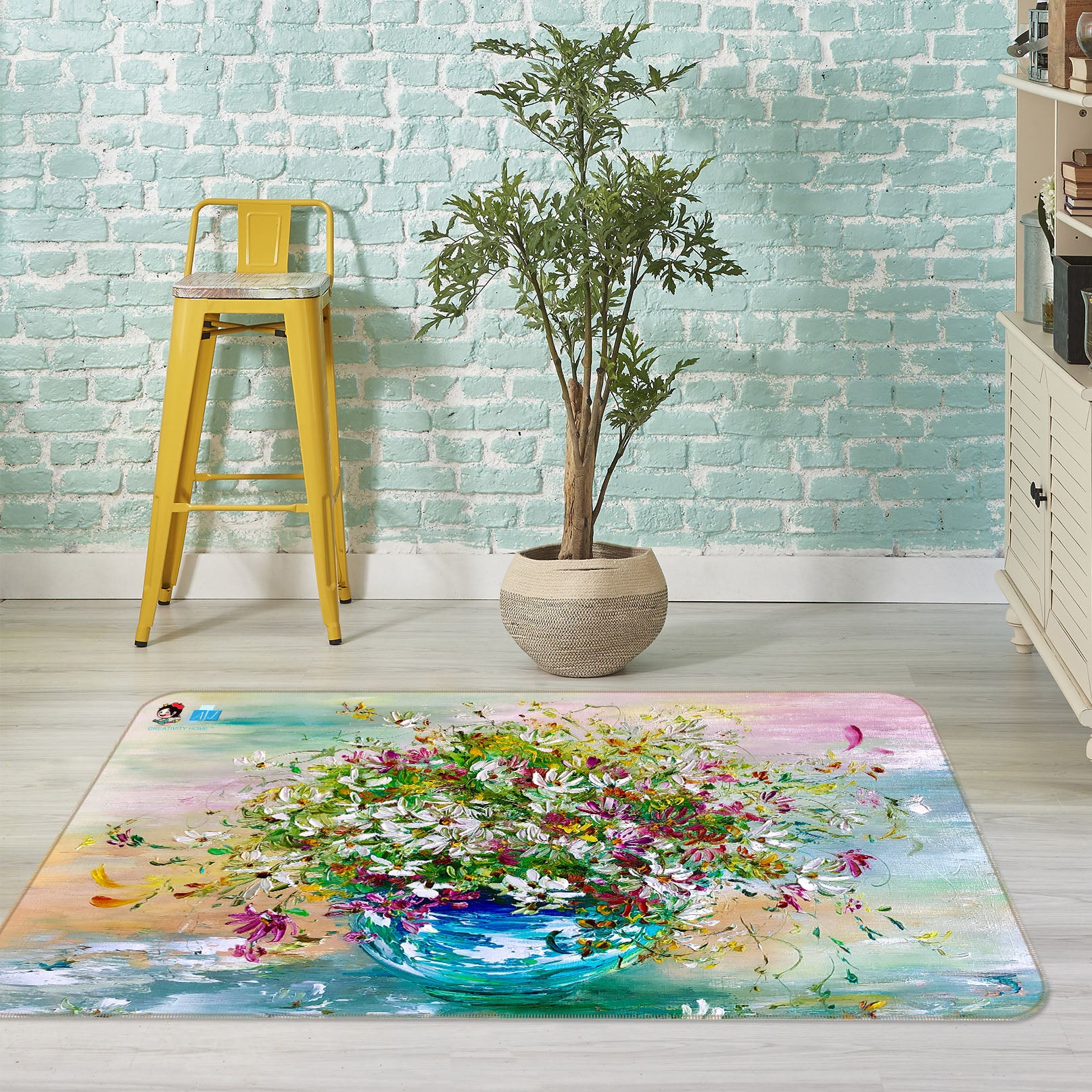 3D Beautiful Bouquet 1229 Skromova Marina Rug Non Slip Rug Mat