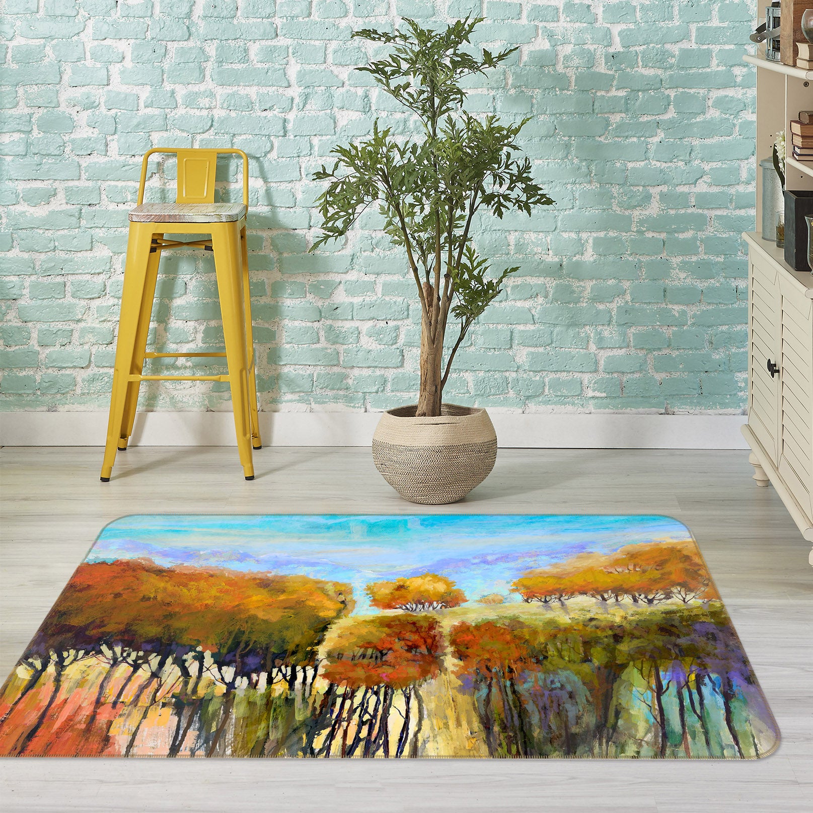 3D Painting Woods 114 Michael Tienhaara Rug Non Slip Rug Mat