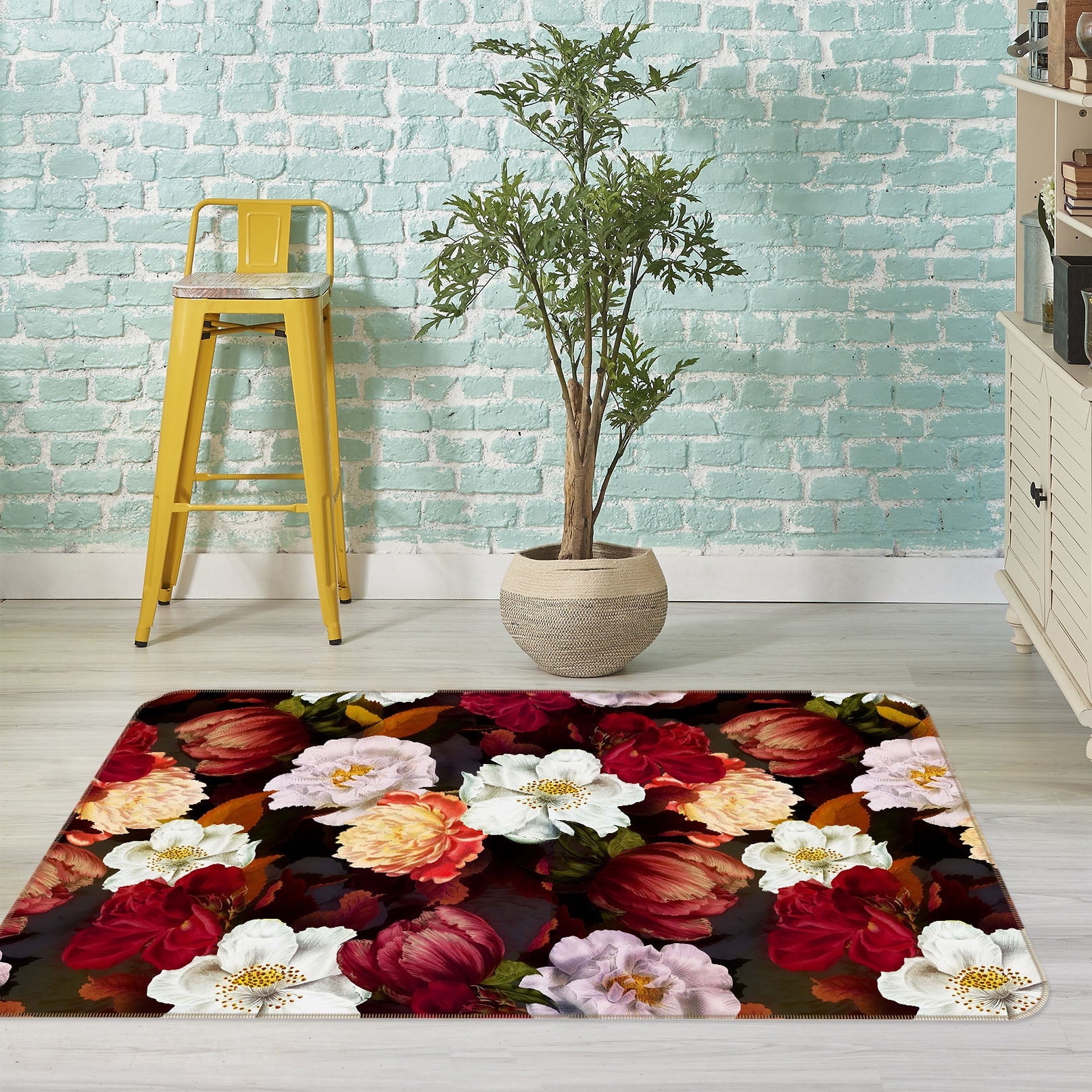 3D Flowers Bloom 145 Uta Naumann Rug Non Slip Rug Mat