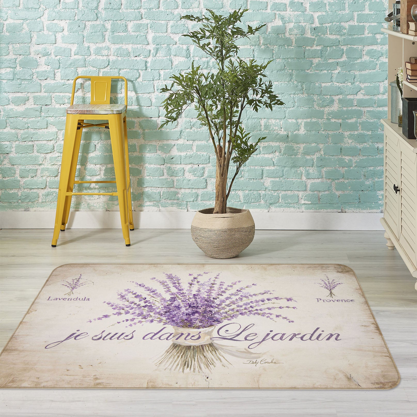 3D French Lavender 1152 Debi Coules Rug Non Slip Rug Mat