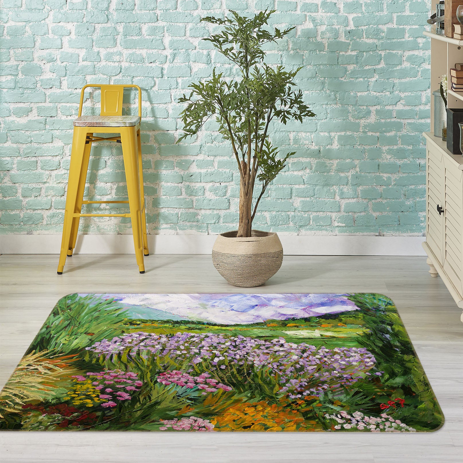 3D Flower Dream 1105 Allan P. Friedlander Rug Non Slip Rug Mat