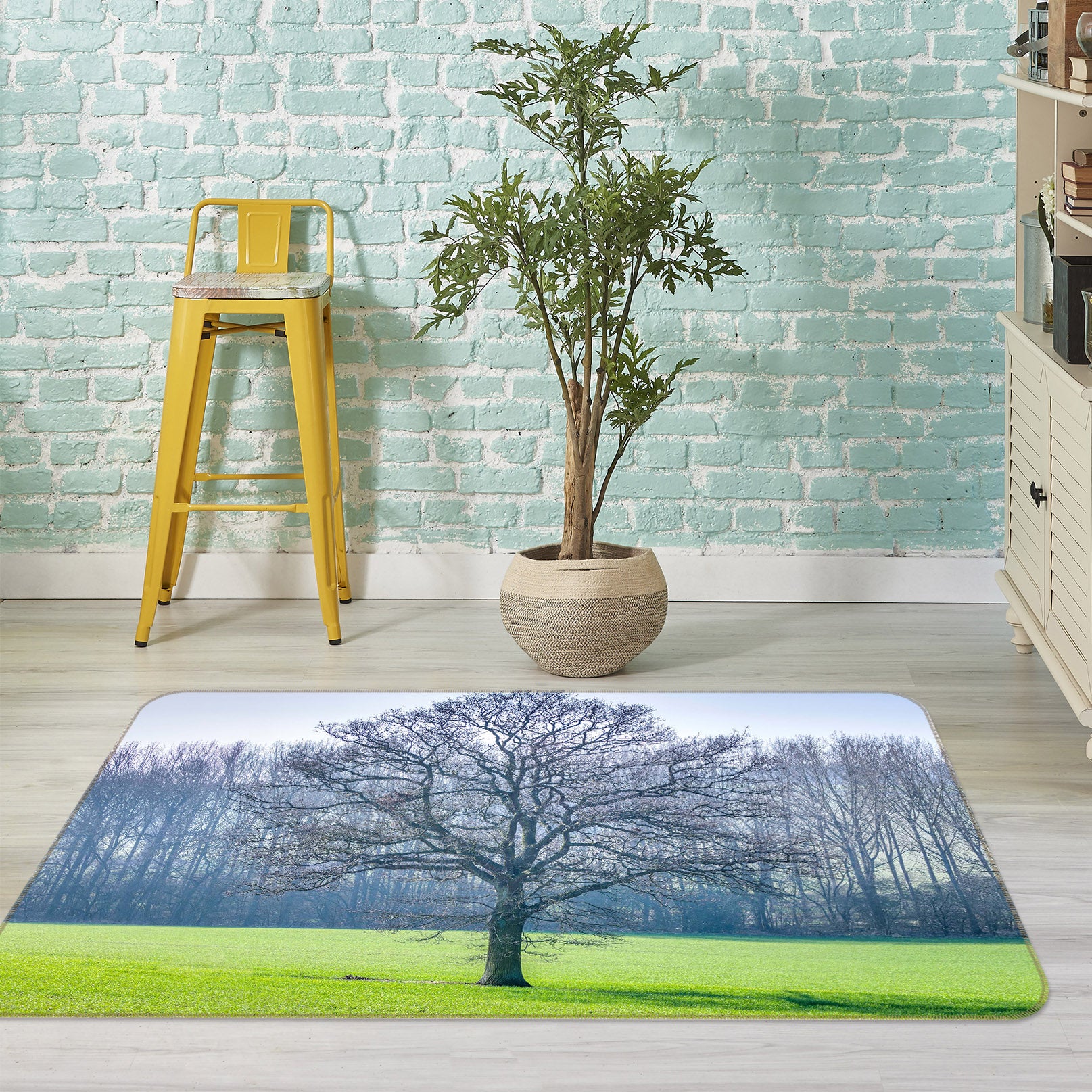 3D Forest Tree 142 Assaf Frank Rug Non Slip Rug Mat