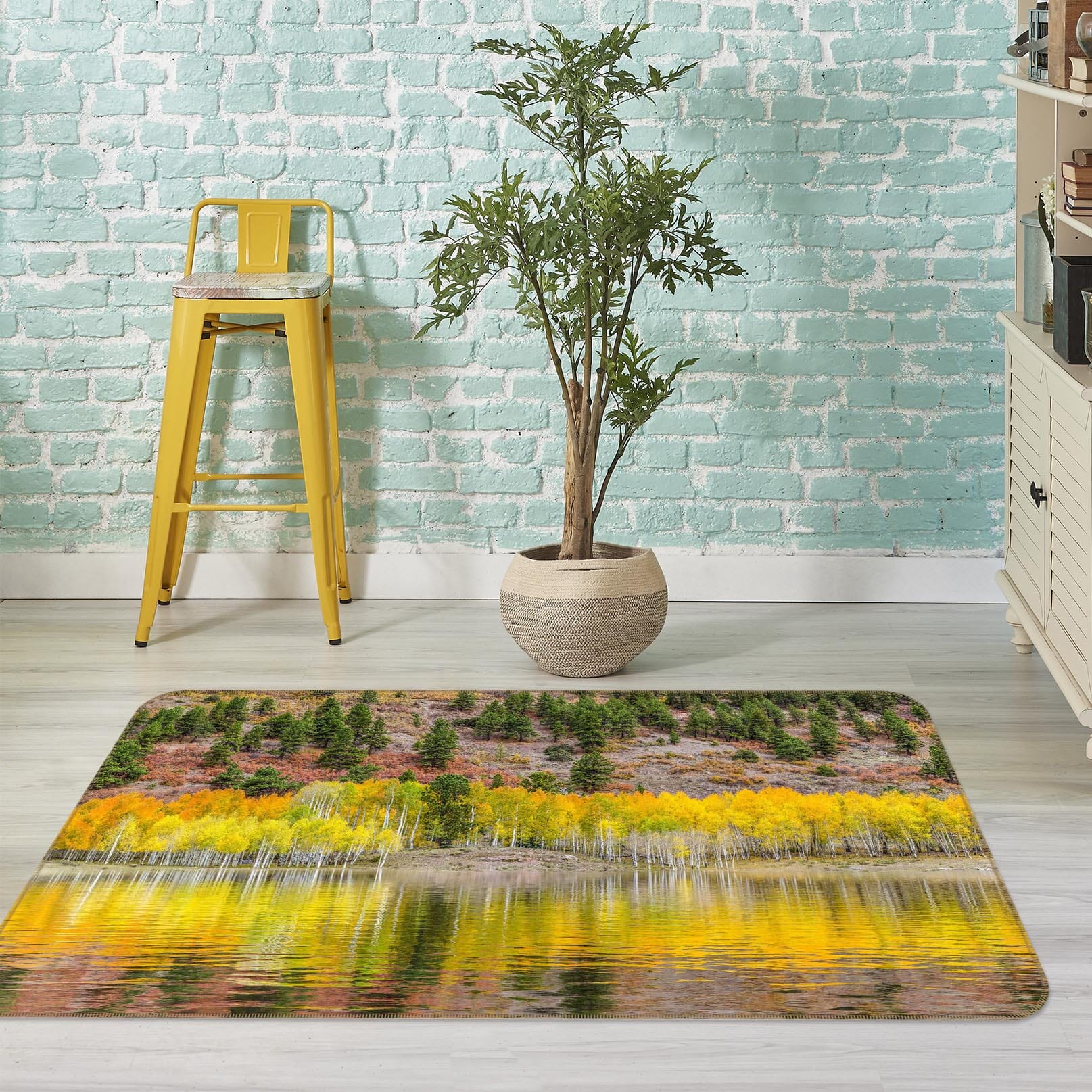 3D Yellow Forest 1049 Marco Carmassi Rug Non Slip Rug Mat Mat AJ Creativity Home 