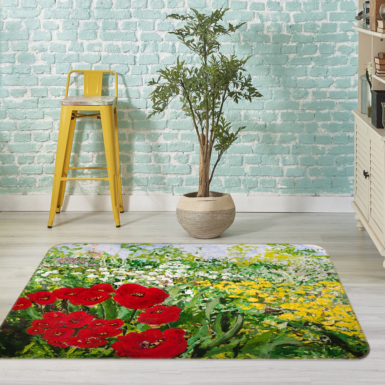 3D Valley Wildflowers 1125 Allan P. Friedlander Rug Non Slip Rug Mat