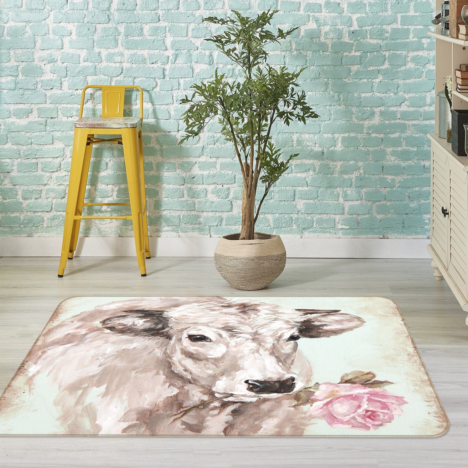 3D Cute Cow 1001 Debi Coules Rug Non Slip Rug Mat Mat AJ Creativity Home 