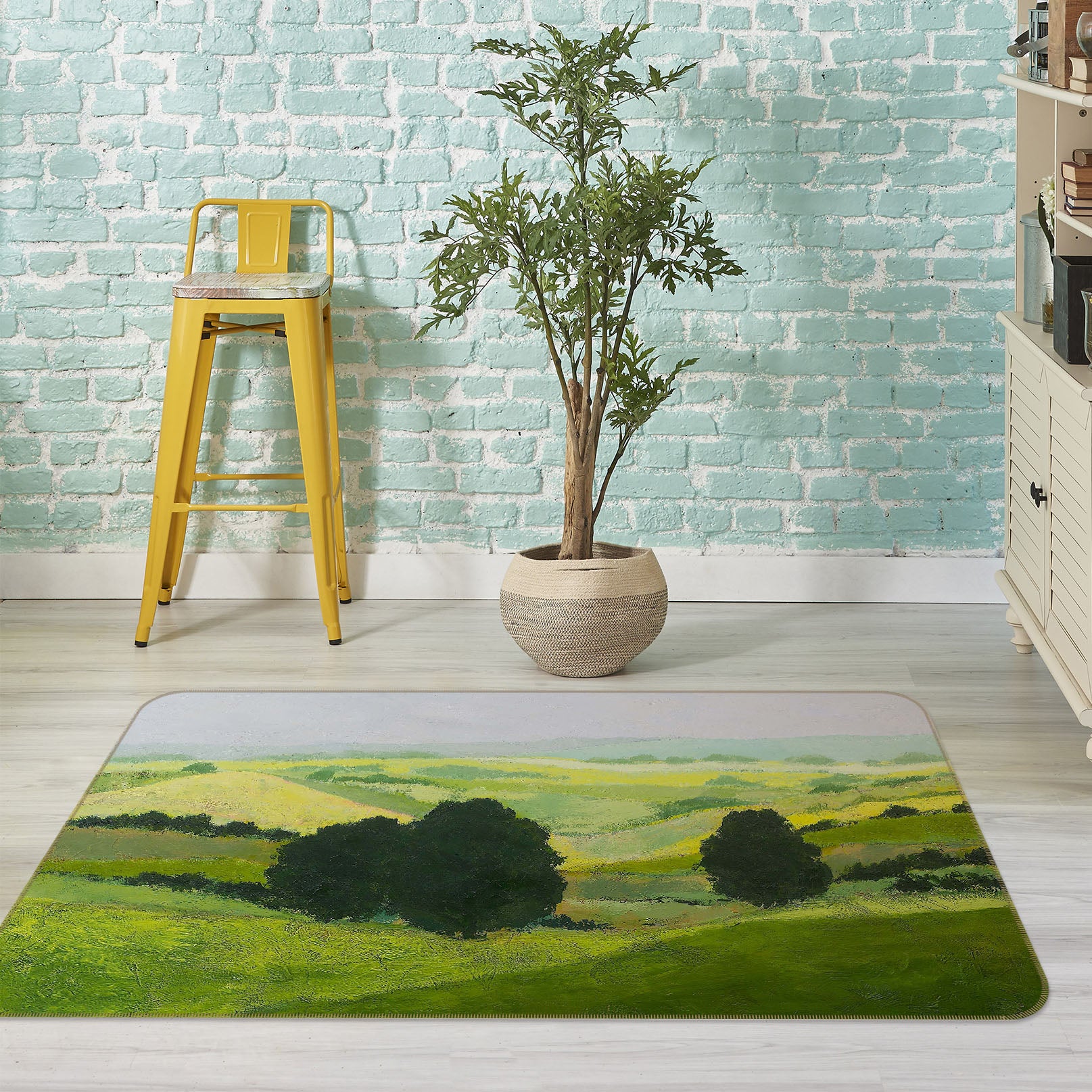 3D Tree Field 1030 Allan P. Friedlander Rug Non Slip Rug Mat