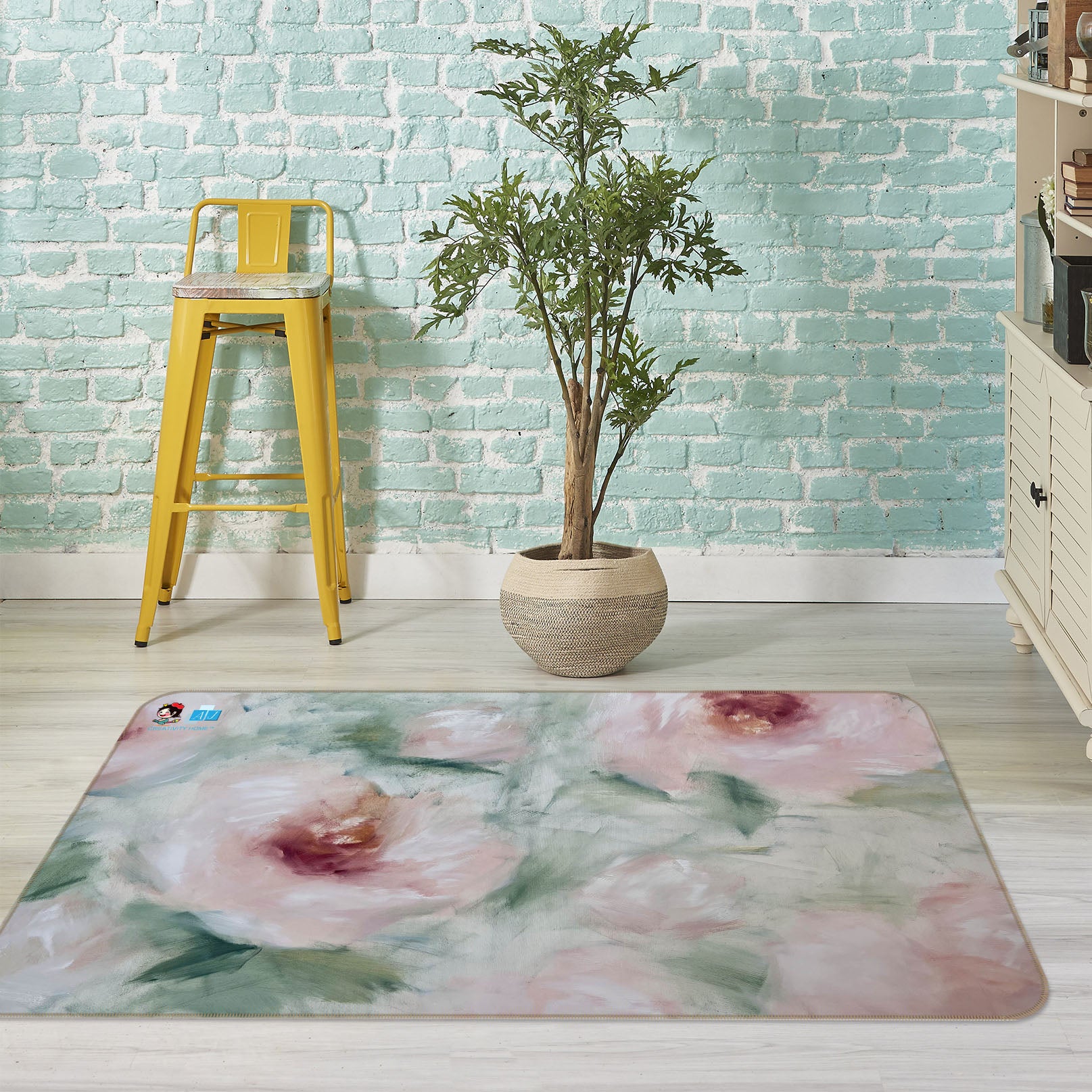 3D Flower Painting 3037 Skromova Marina Rug Non Slip Rug Mat