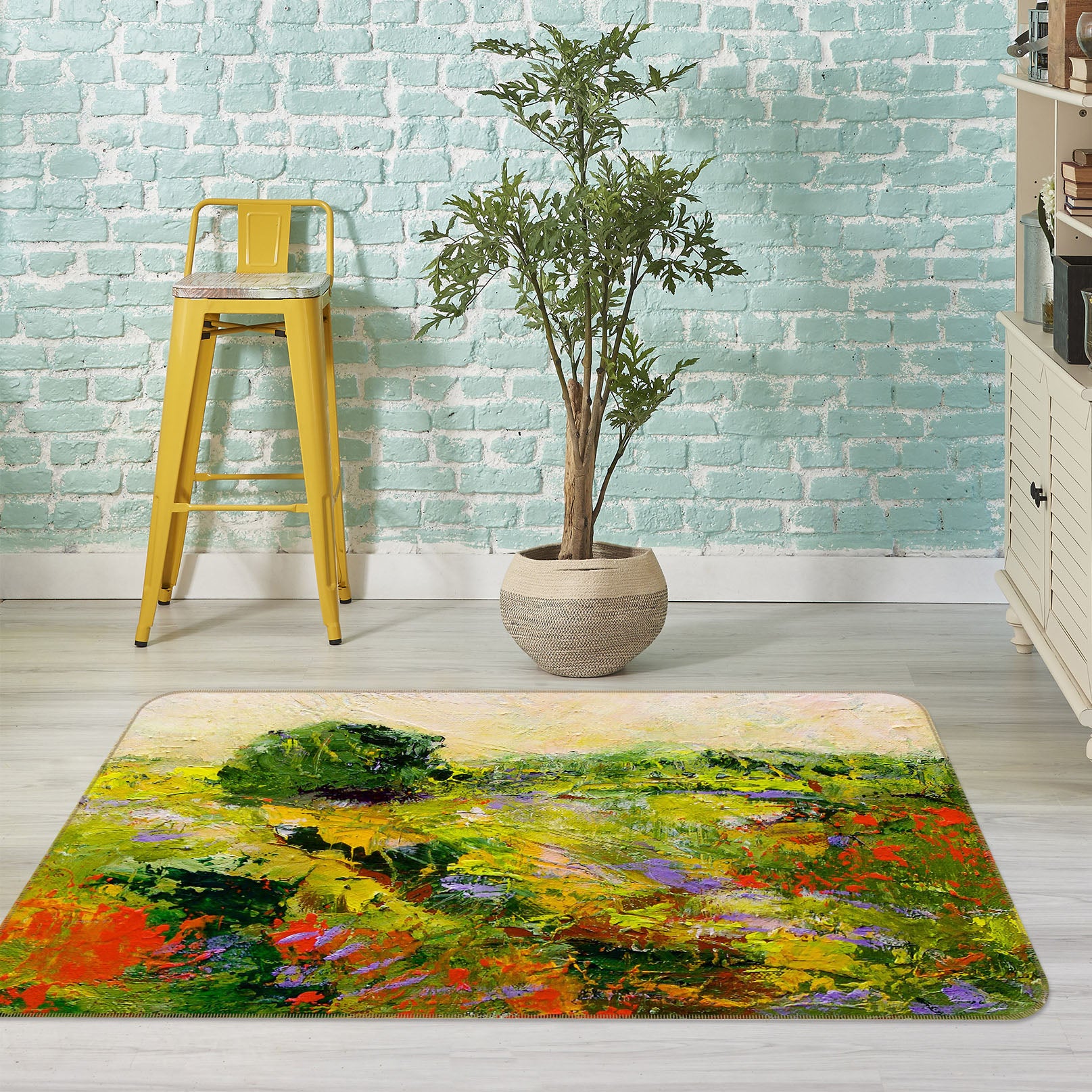 3D Oil Painting Prairie 1089 Allan P. Friedlander Rug Non Slip Rug Mat