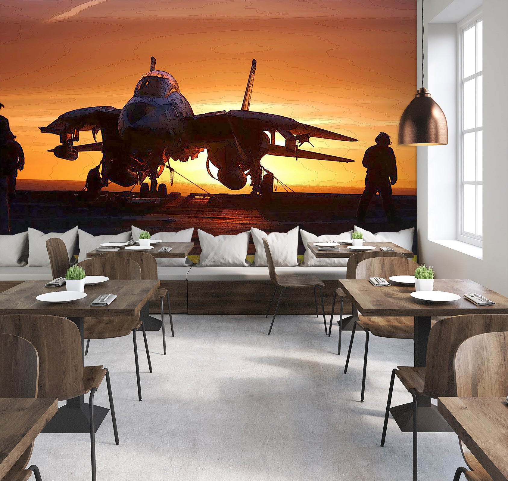 3D Airplane Shadow 9198 Alius Herb Wall Mural Wall Murals