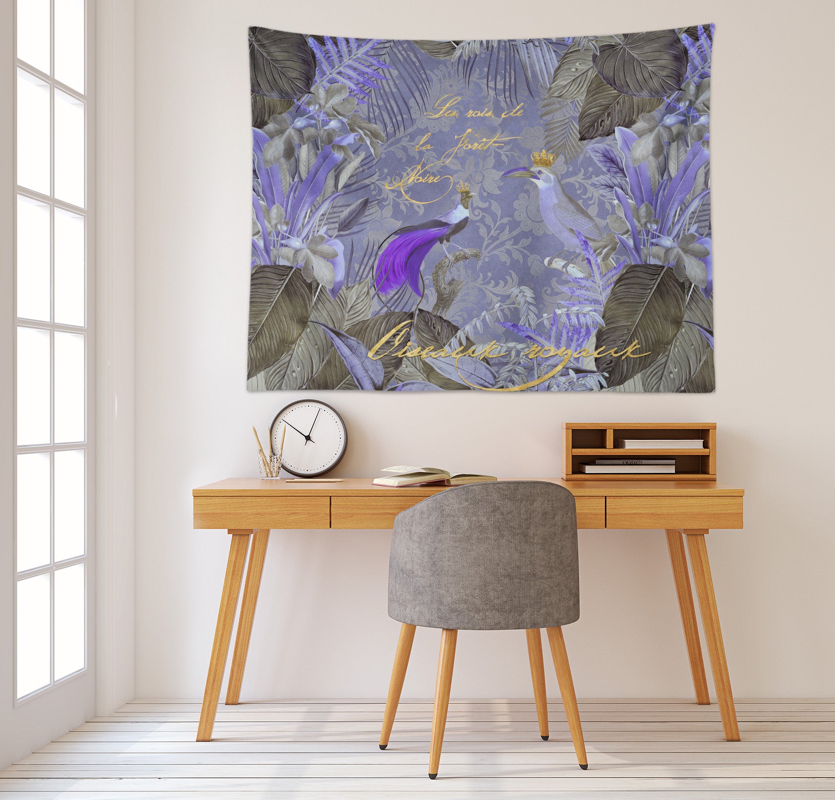 3D Purple Bird Leaves 11864 Andrea haase Tapestry Hanging Cloth Hang