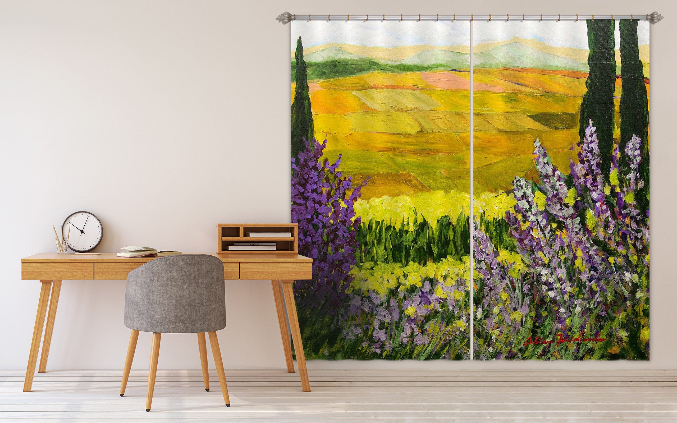 3D Purple Wild Flower 242 Allan P. Friedlander Curtain Curtains Drapes Curtains AJ Creativity Home 