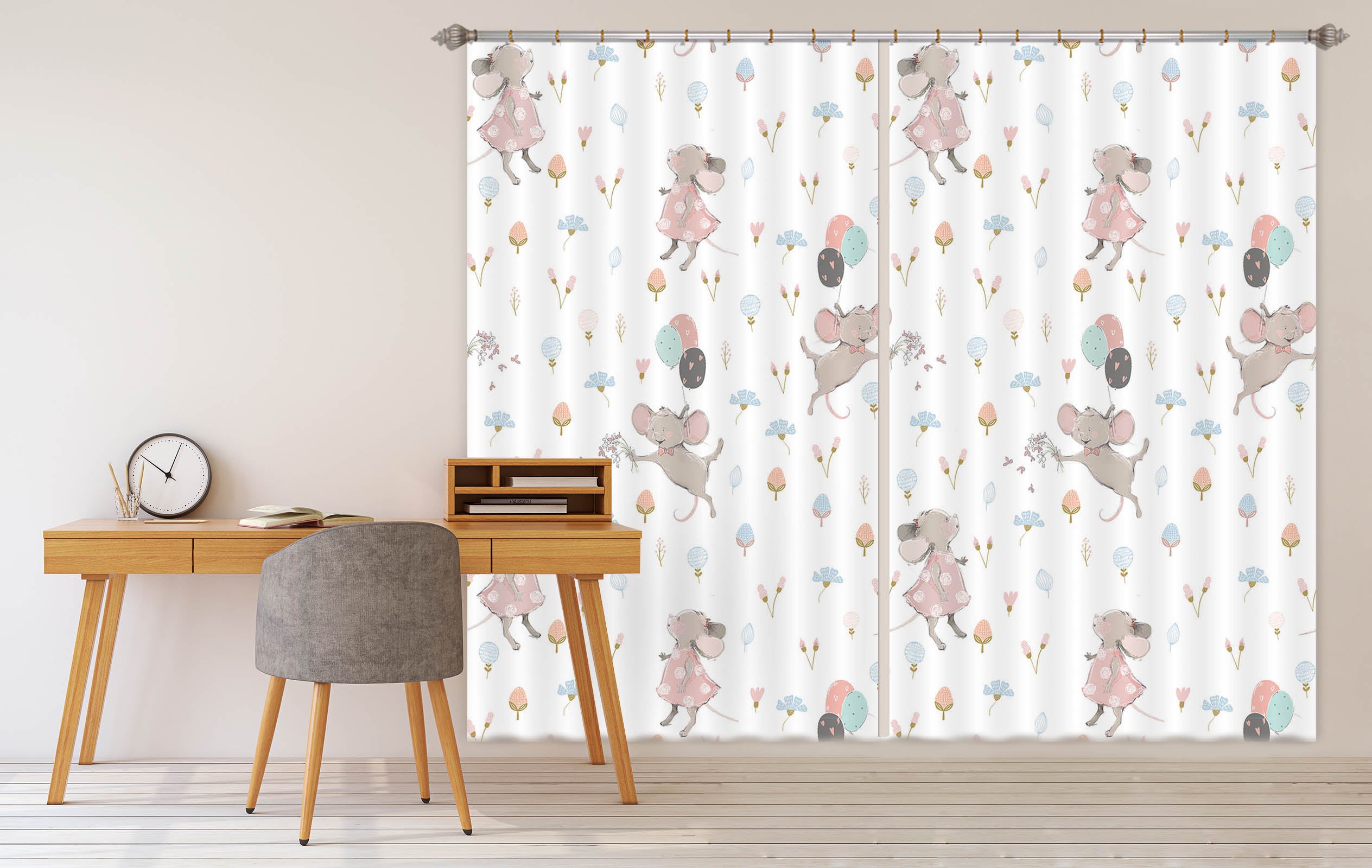 3D Mouse Balloon 114 Uta Naumann Curtain Curtains Drapes