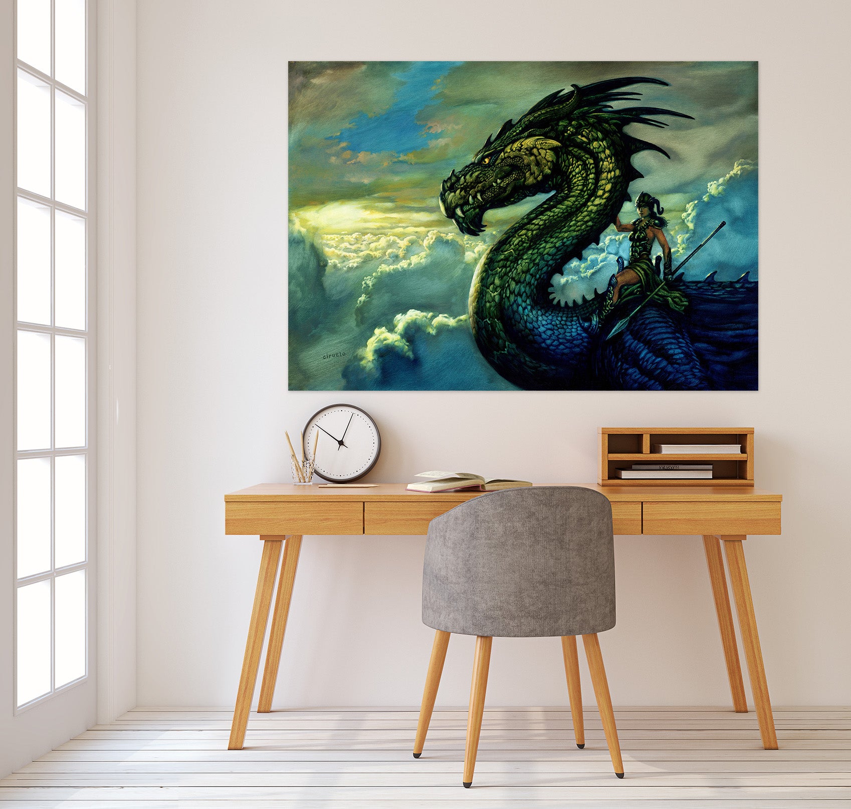 3D Black Dragon Mount 8058 Ciruelo Wall Sticker