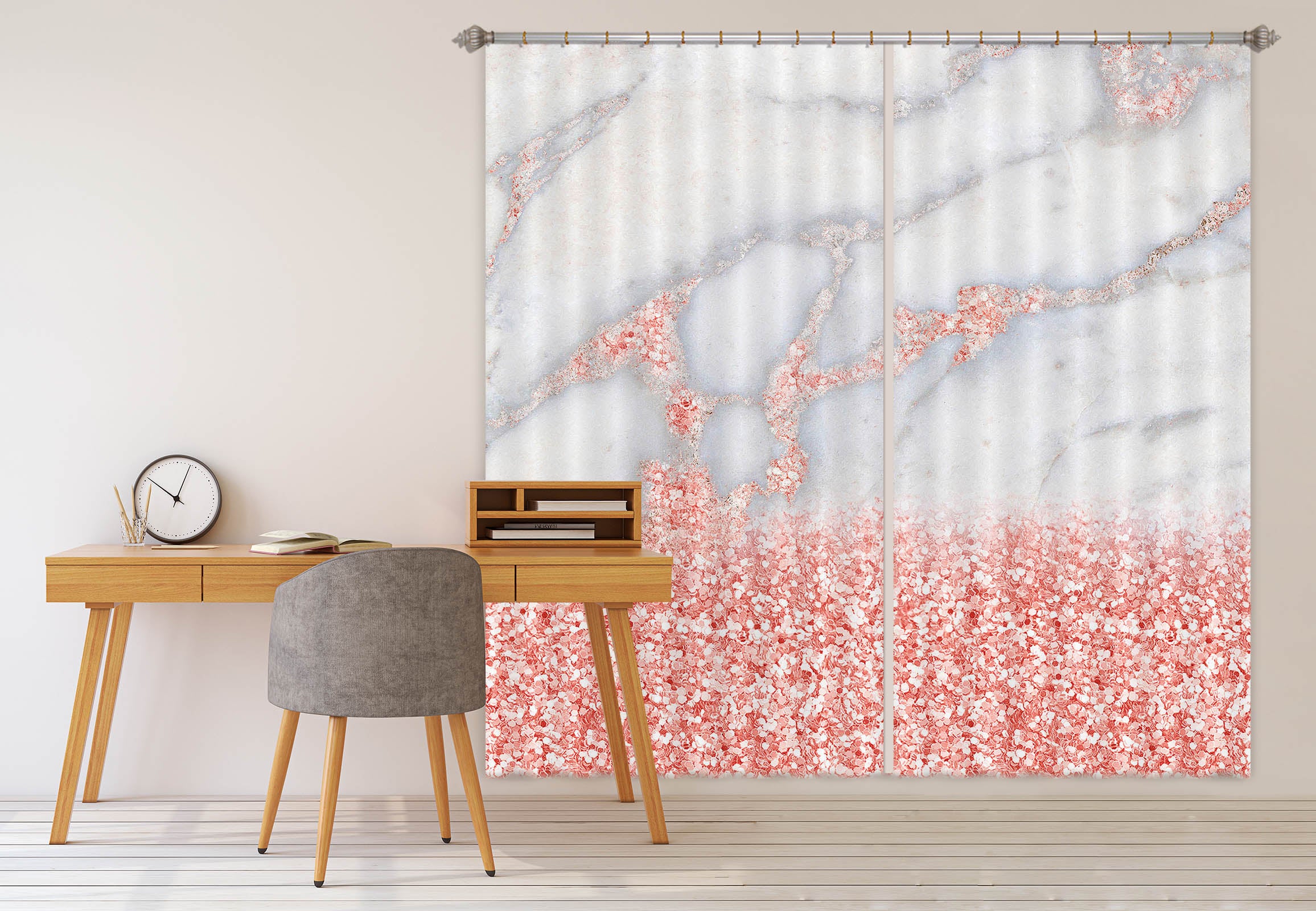 3D Pink Petals 189 Uta Naumann Curtain Curtains Drapes