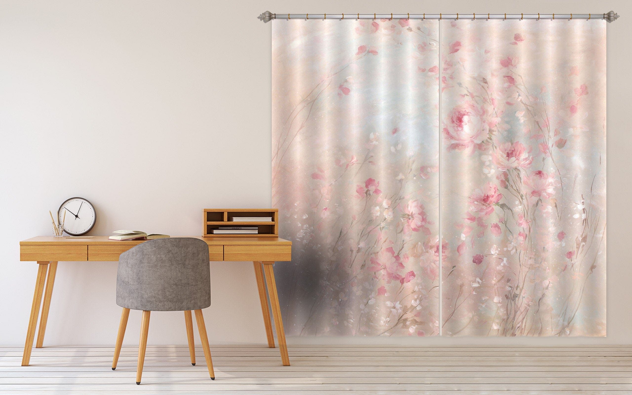 3D Pink Flowers 046 Debi Coules Curtain Curtains Drapes Curtains AJ Creativity Home 