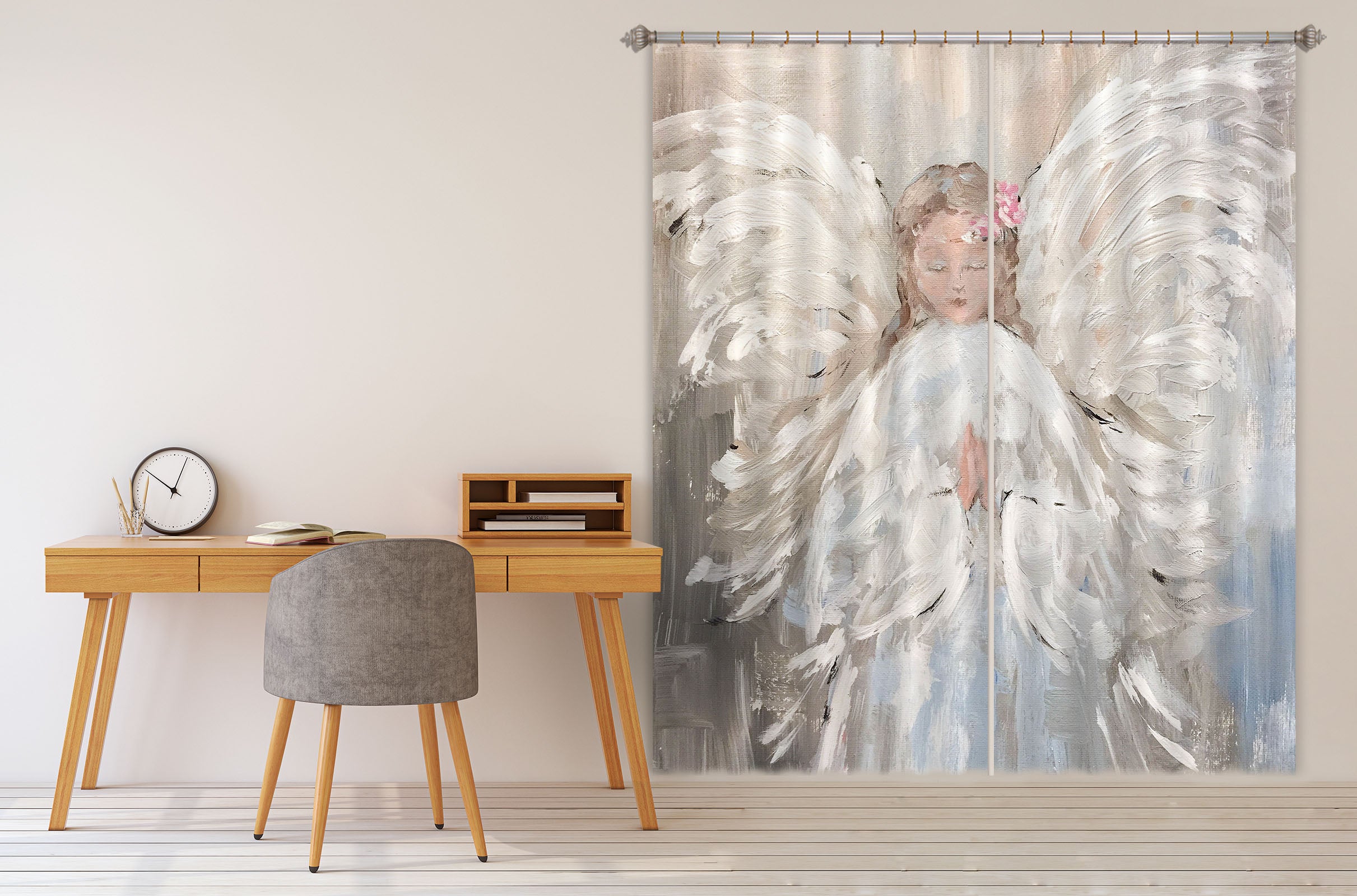 3D Angel Praying 1017 Debi Coules Curtain Curtains Drapes