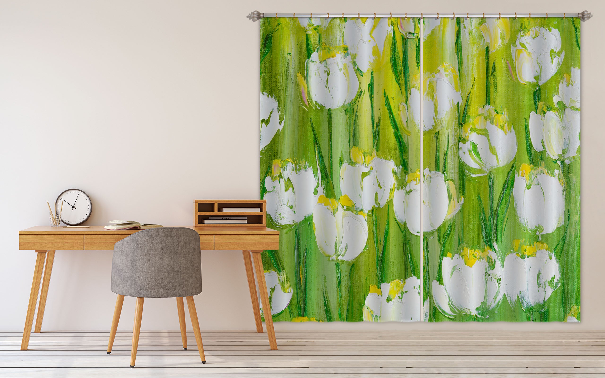 3D White Garden 2325 Skromova Marina Curtain Curtains Drapes