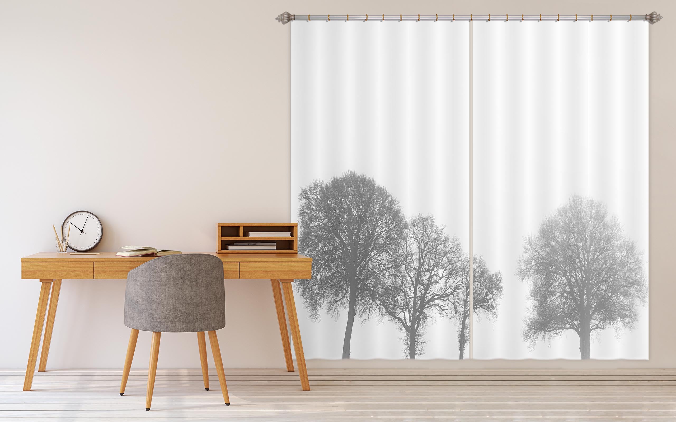 3D Grey Tree 6367 Assaf Frank Curtain Curtains Drapes