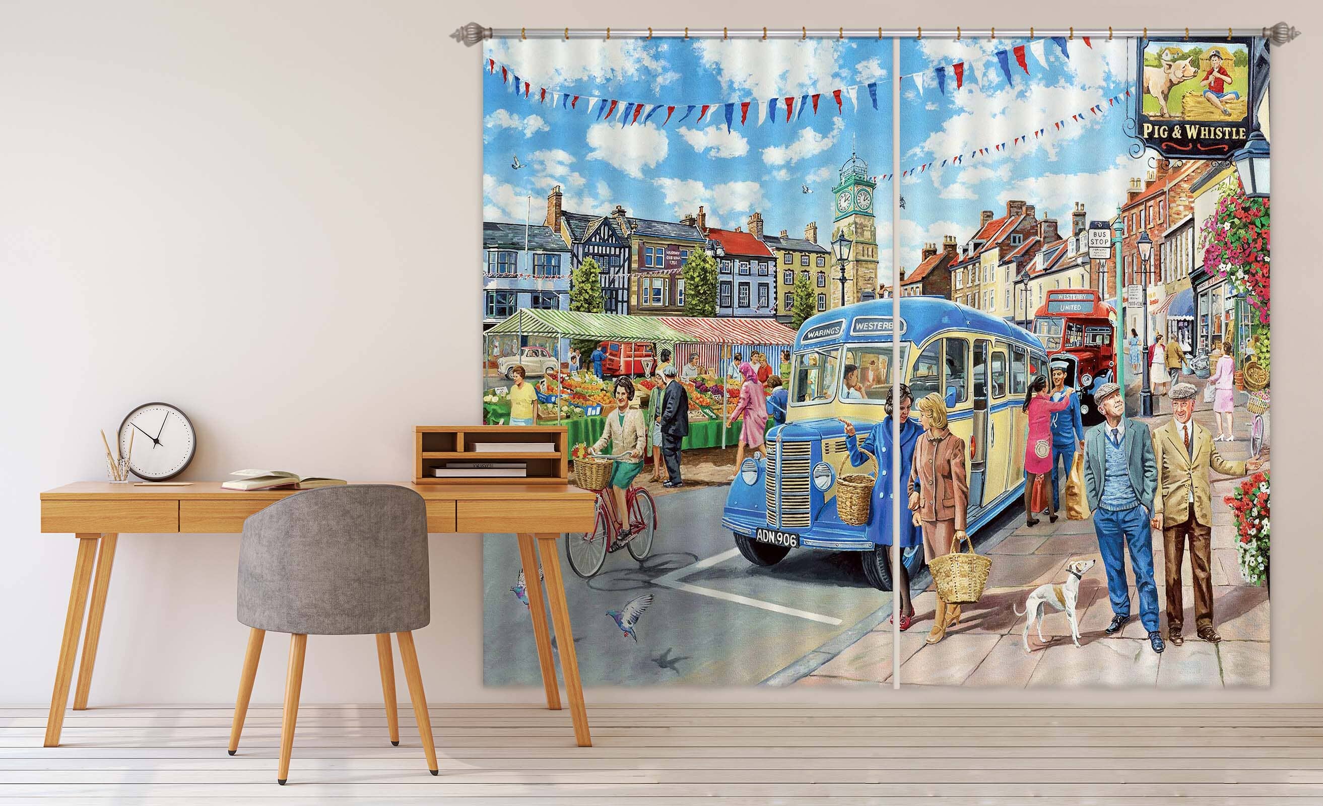 3D Country Bus Terminus 056 Trevor Mitchell Curtain Curtains Drapes Curtains AJ Creativity Home 