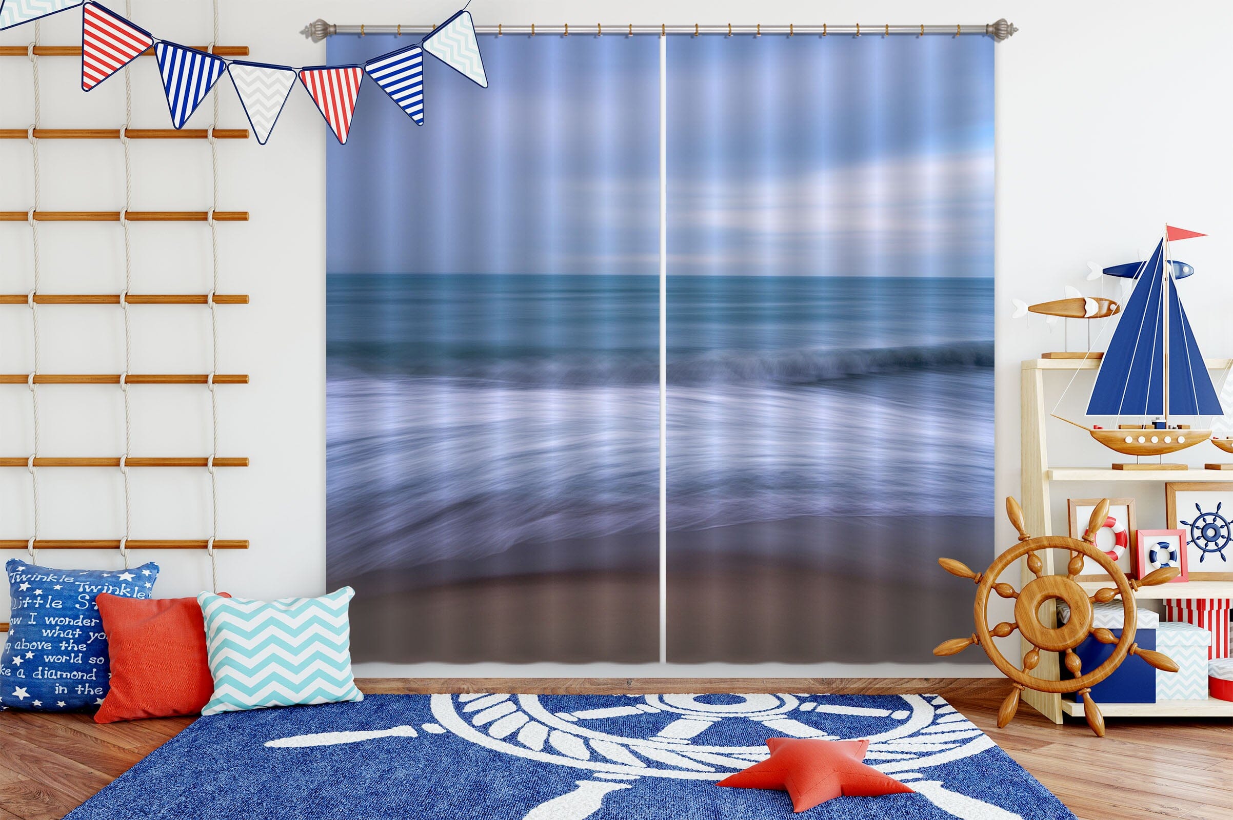 3D Wave Beach 122 Marco Carmassi Curtain Curtains Drapes Curtains AJ Creativity Home 