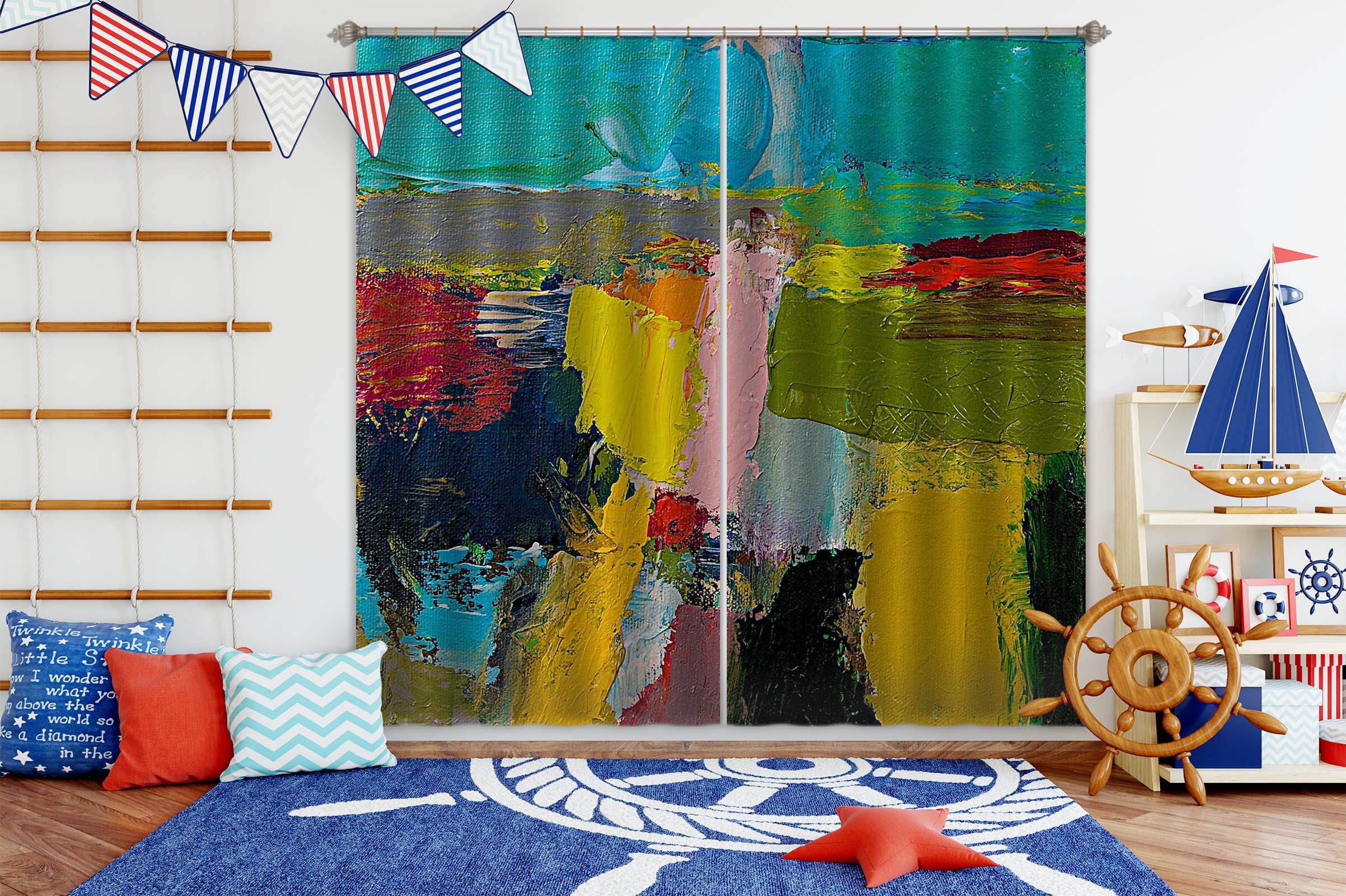 3D Color Graffiti 190 Allan P. Friedlander Curtain Curtains Drapes Curtains AJ Creativity Home 