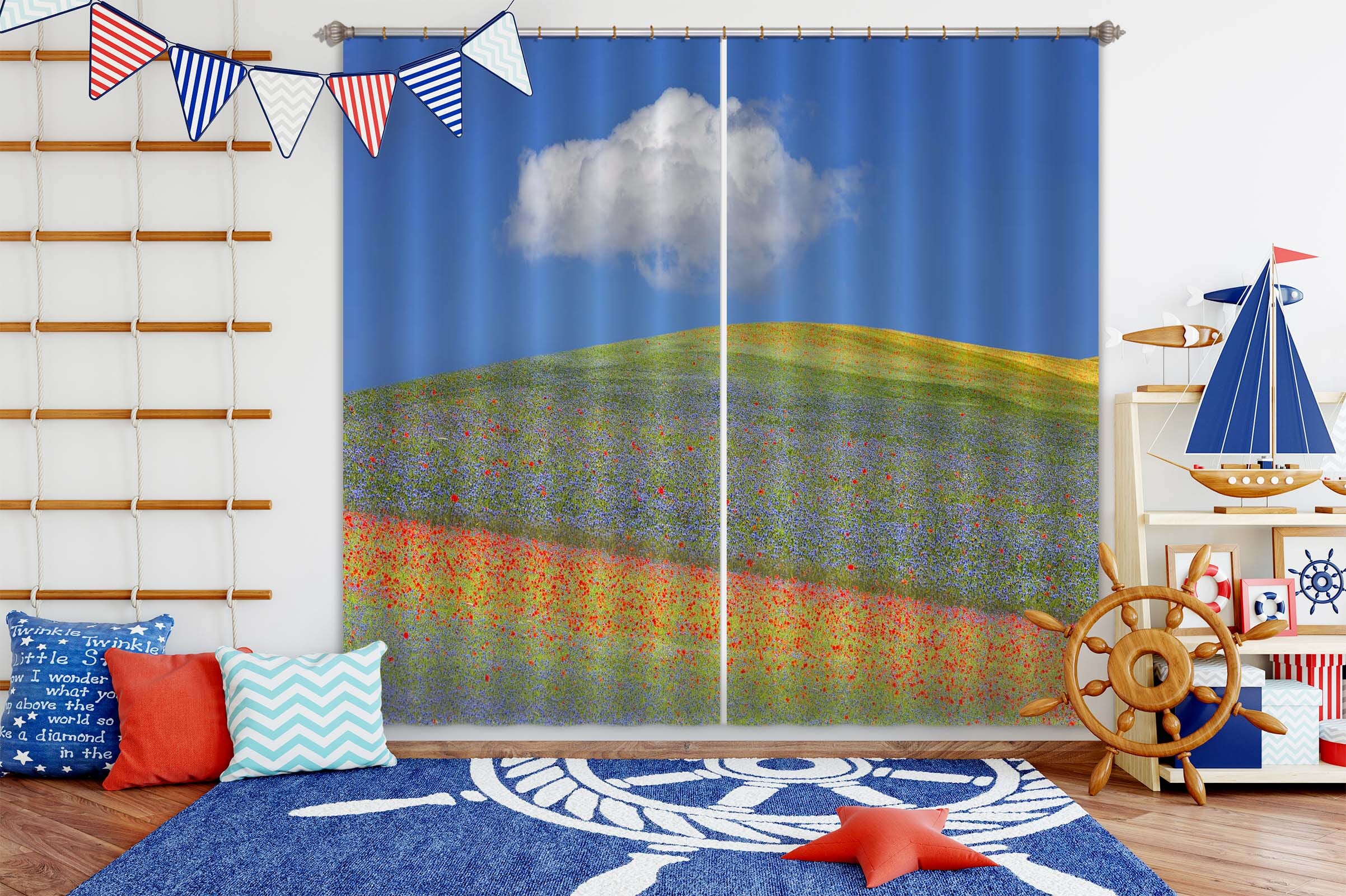 3D Colorful Garden 165 Marco Carmassi Curtain Curtains Drapes Curtains AJ Creativity Home 