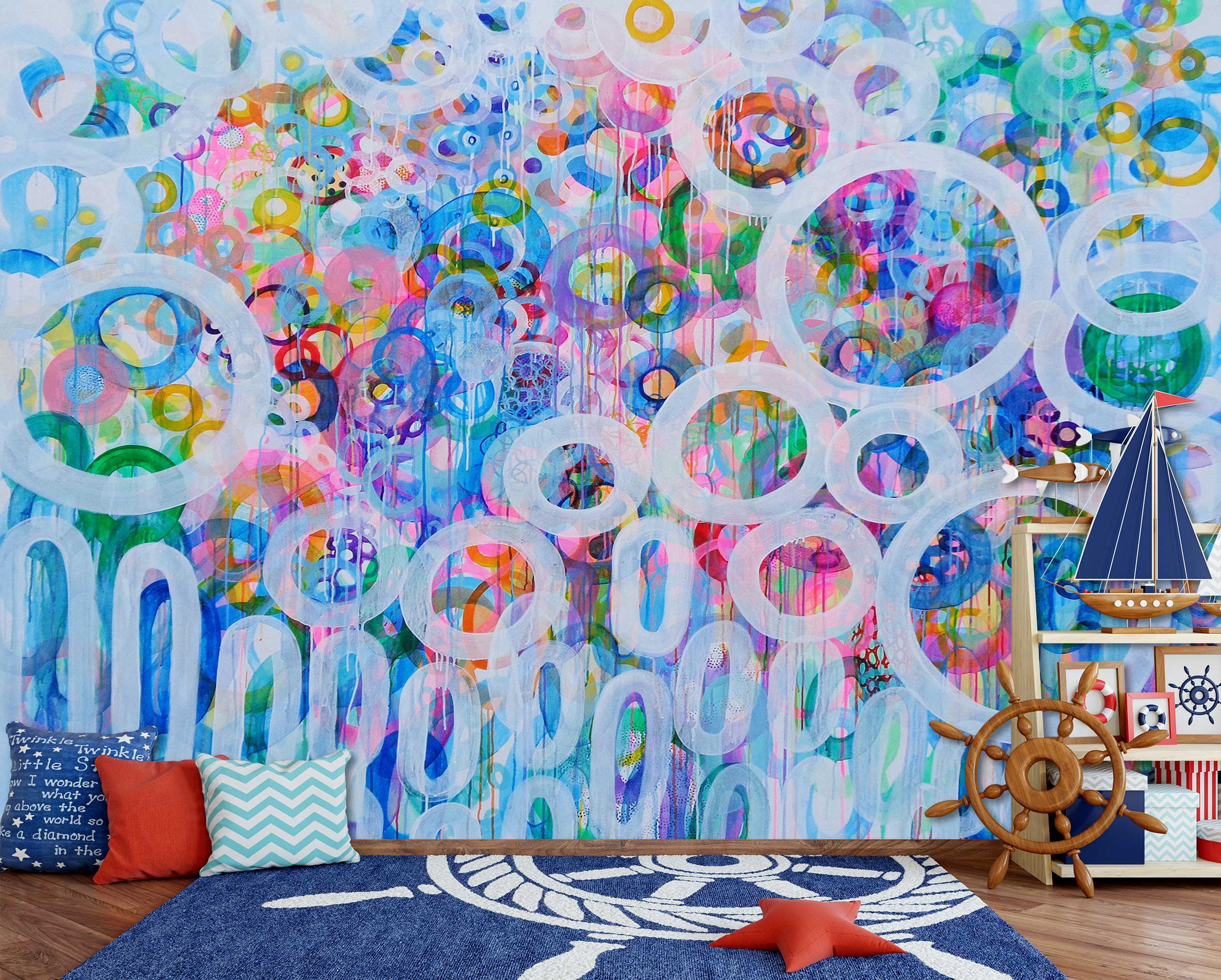 3D Colorful Circle Pattern 12117 Misako Chida Wall Mural Wall Murals