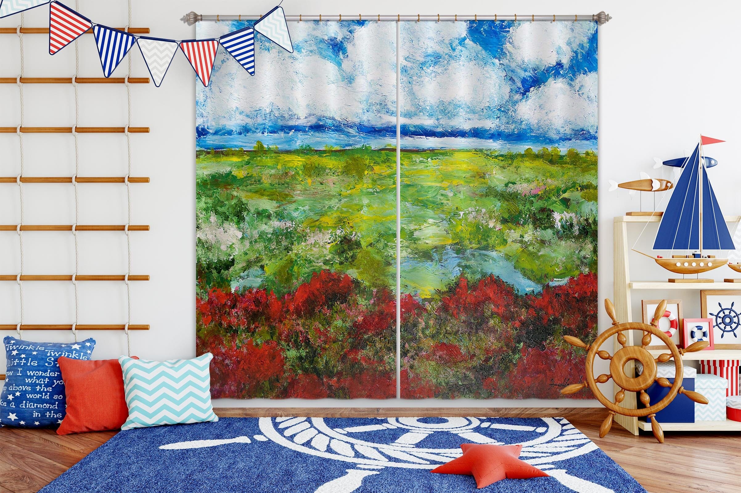 3D Steppe Lake 250 Allan P. Friedlander Curtain Curtains Drapes Curtains AJ Creativity Home 