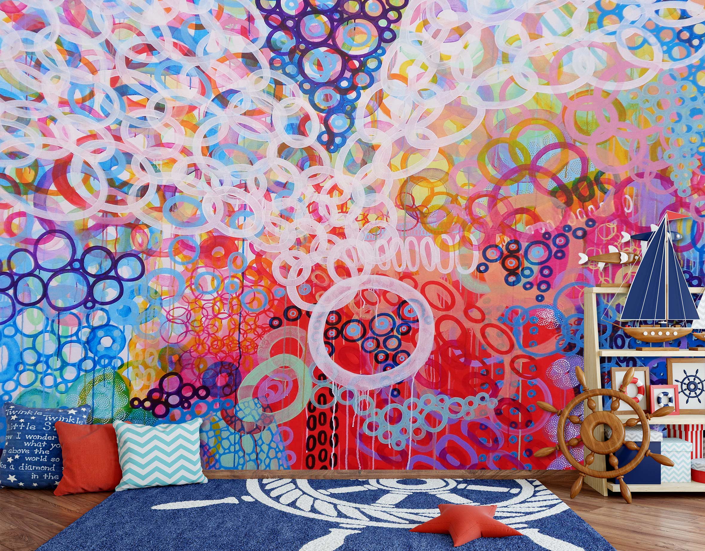 3D Colorful Circle Texture 12118 Misako Chida Wall Mural Wall Murals