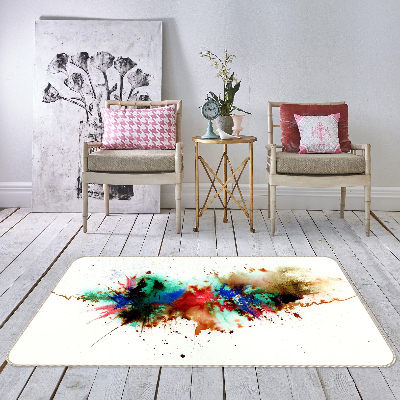 3D Pigment Ink Pattern 84119 Anne Farrall Doyle Rug Non Slip Rug Mat