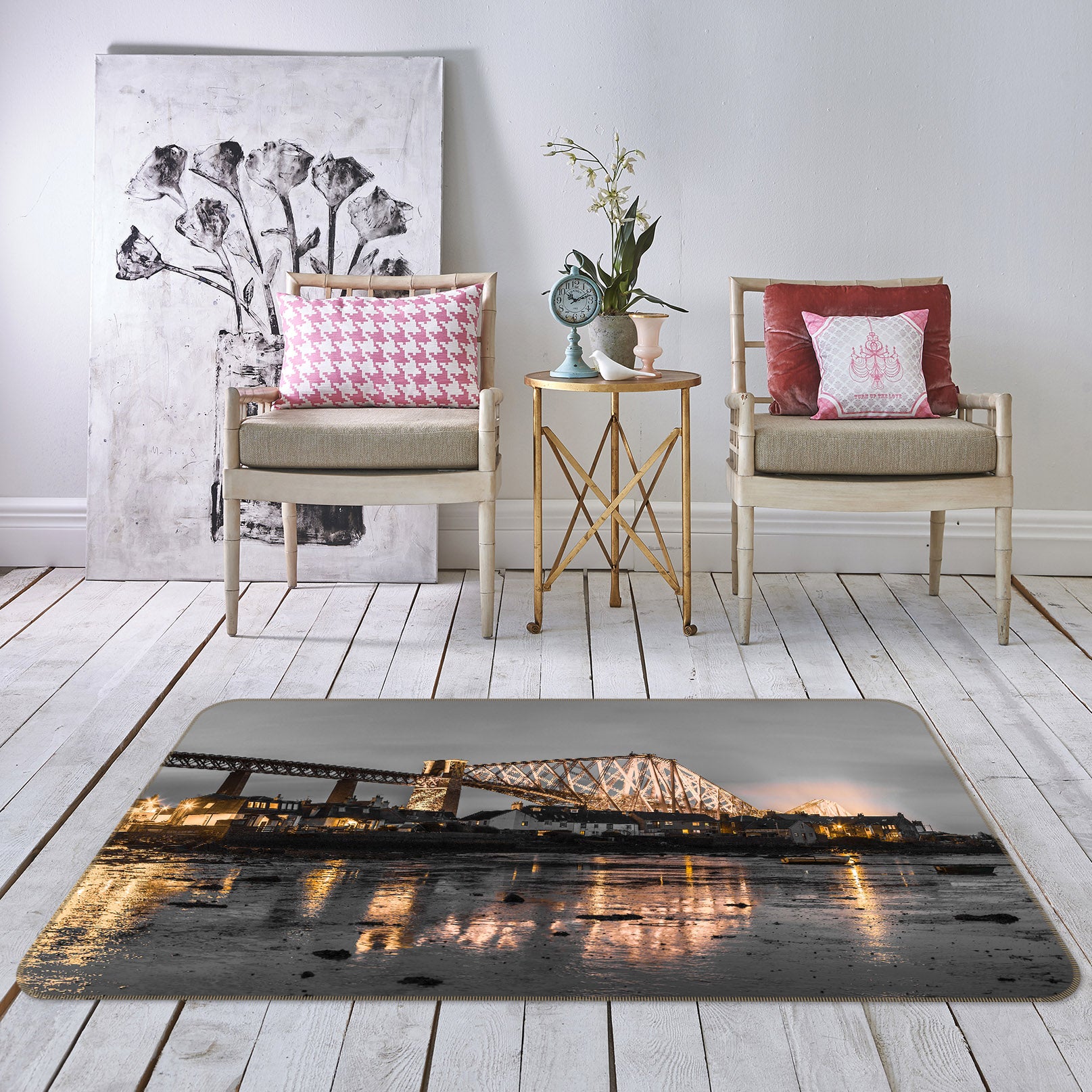 3D Night Bridge 120 Assaf Frank Rug Non Slip Rug Mat