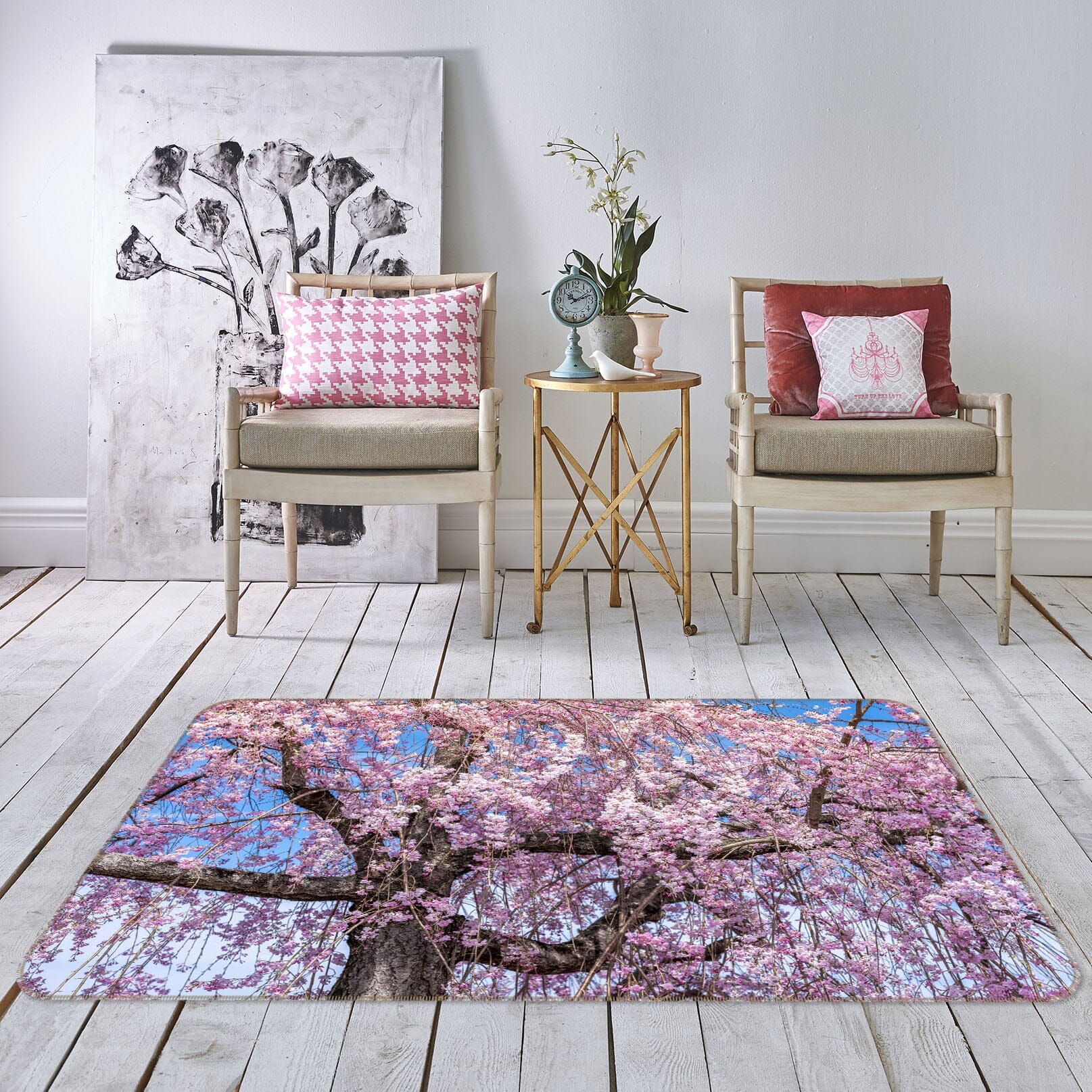 3D Cherry Blossom Tree 1069 Marco Carmassi Rug Non Slip Rug Mat Mat AJ Creativity Home 