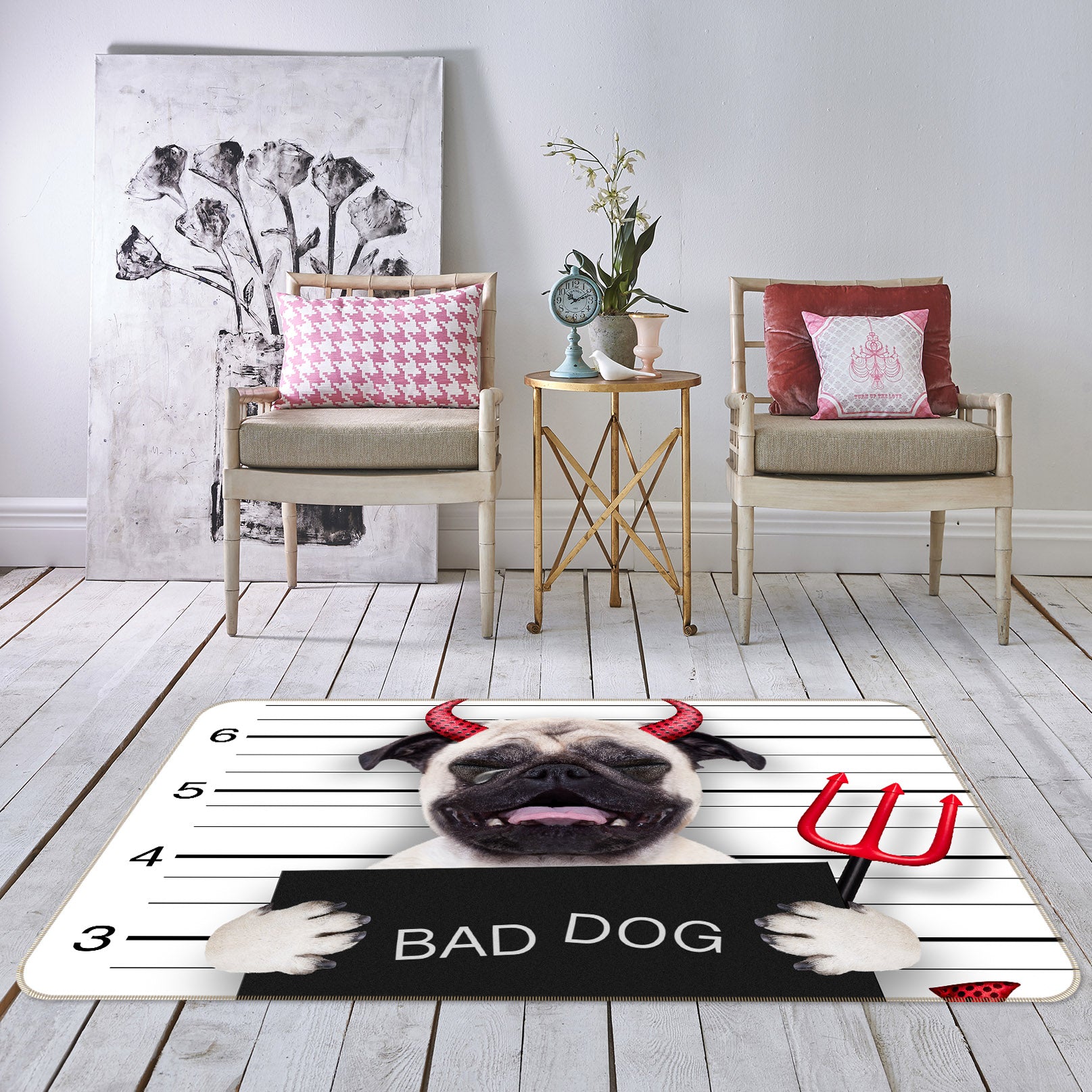 3D Pug Dog 68159 Animal Non Slip Rug Mat