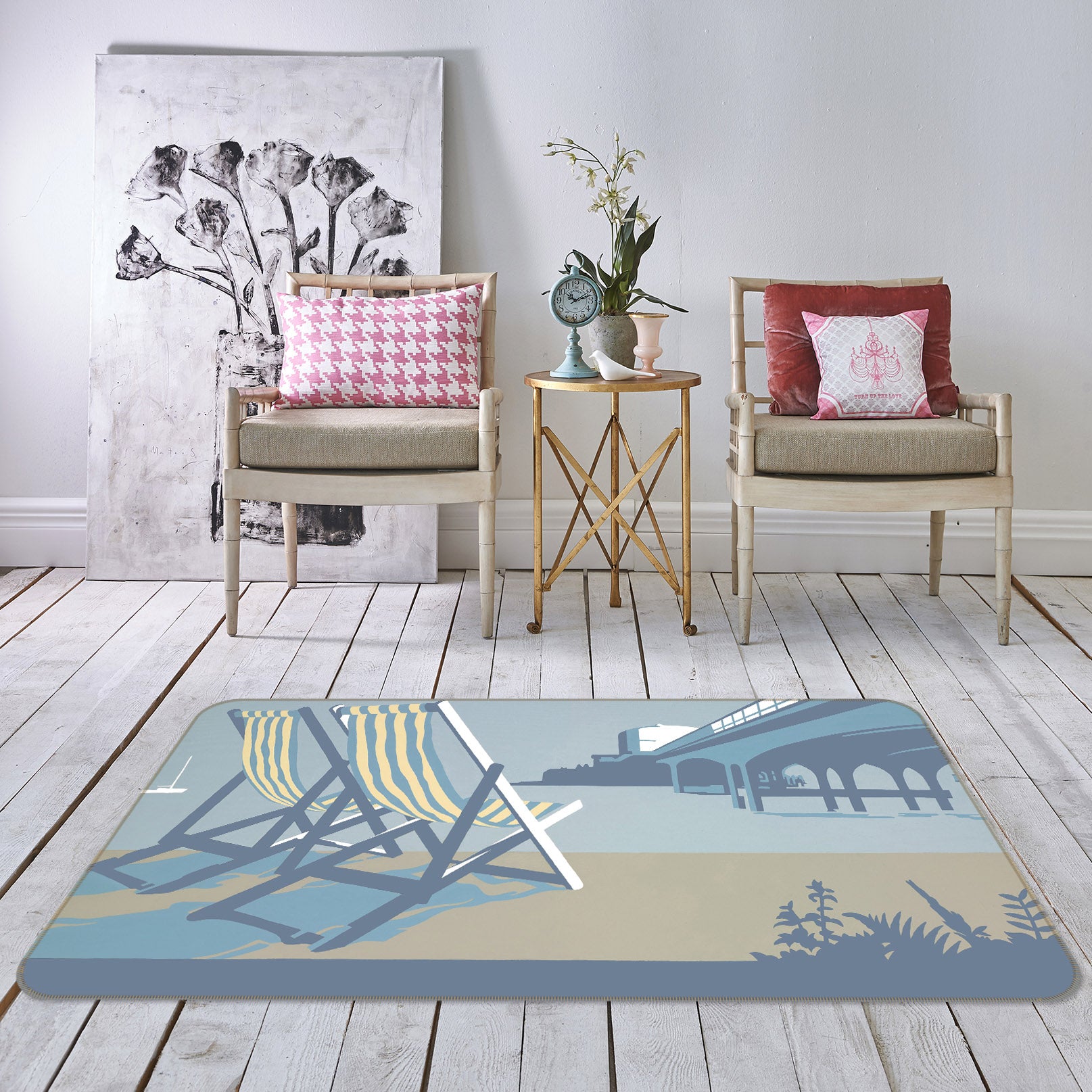 3D Bridge Chair 84286 Steve Read Rug Non Slip Rug Mat