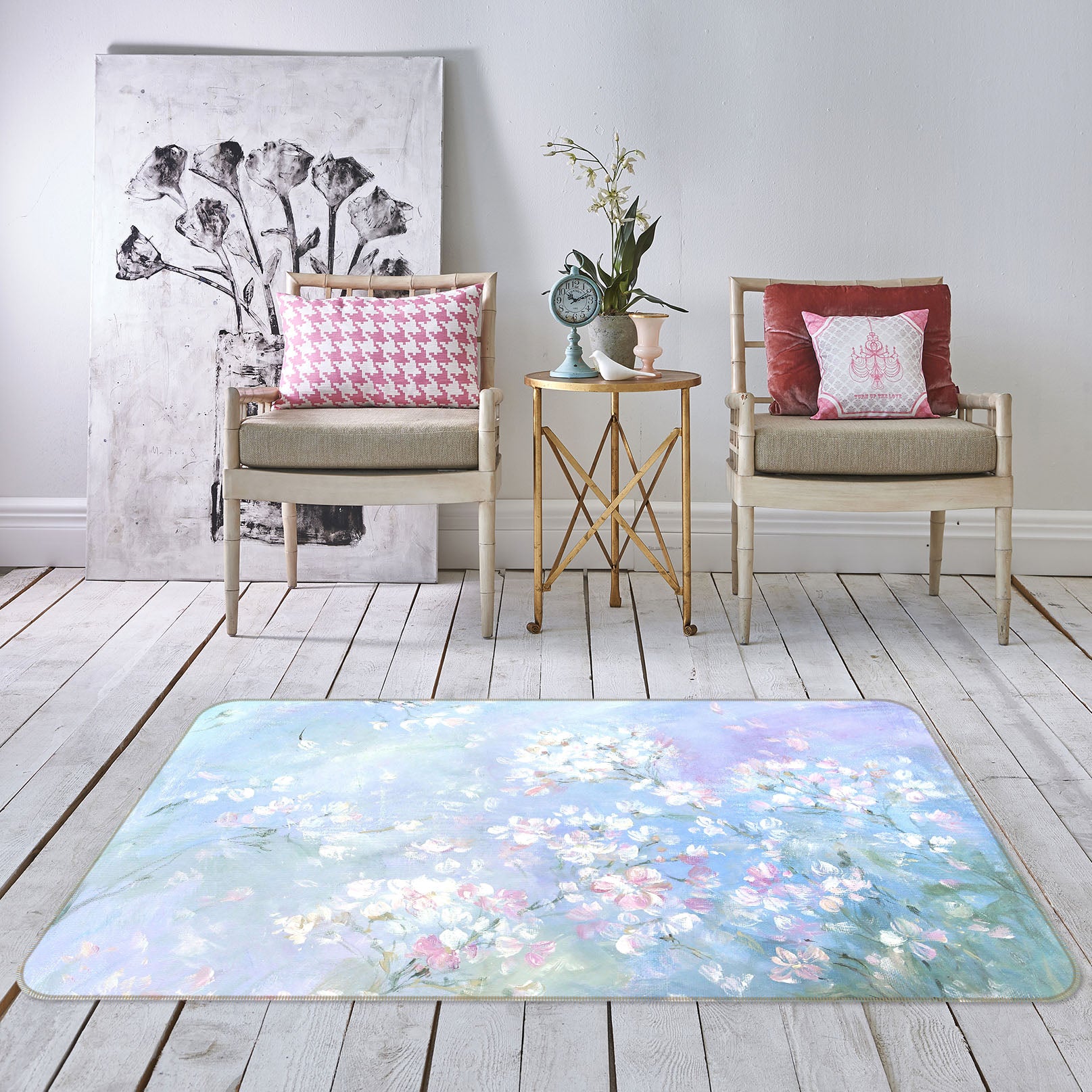 3D Wild Rose 1157 Debi Coules Rug Non Slip Rug Mat