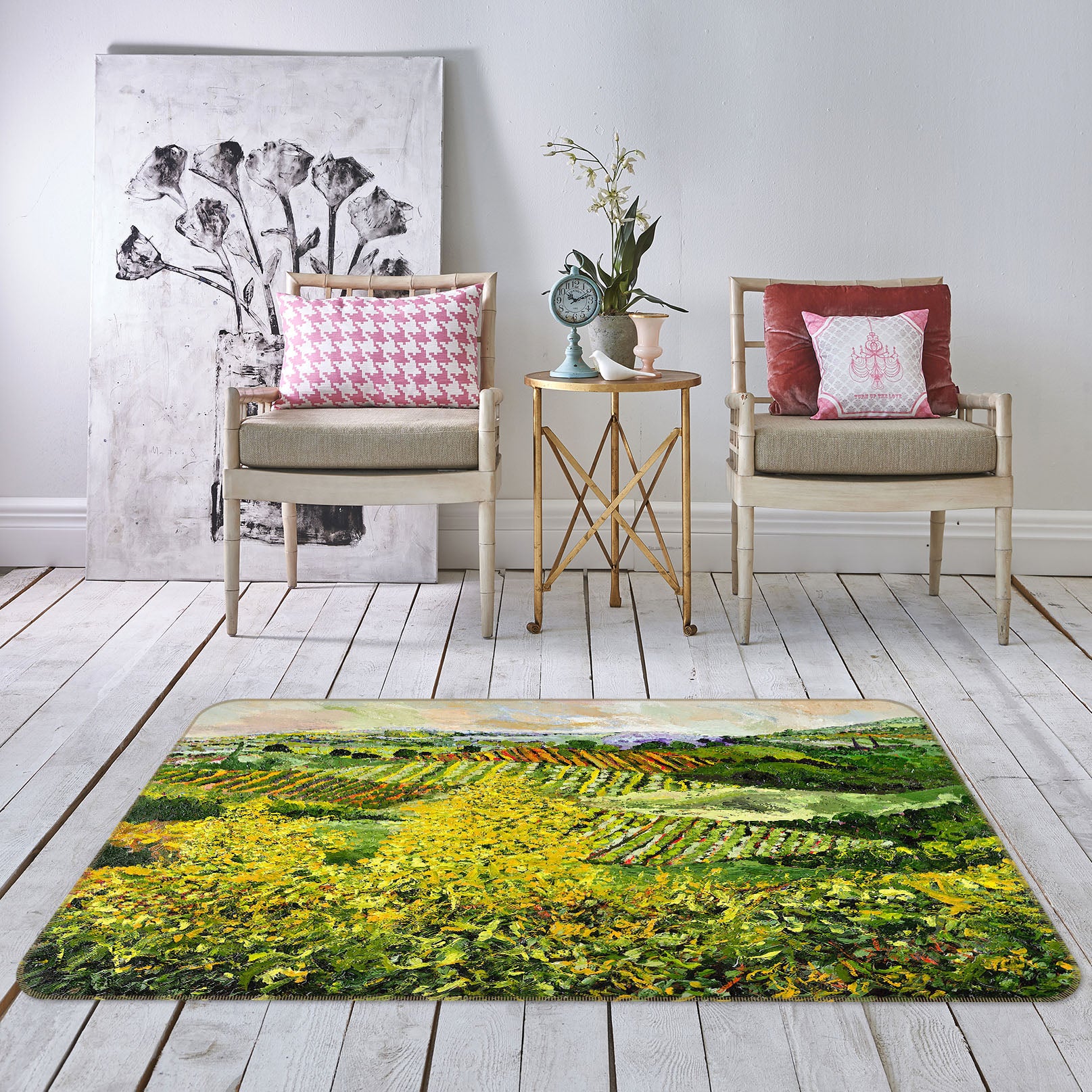 3D Yellow Trees 1004 Allan P. Friedlander Rug Non Slip Rug Mat