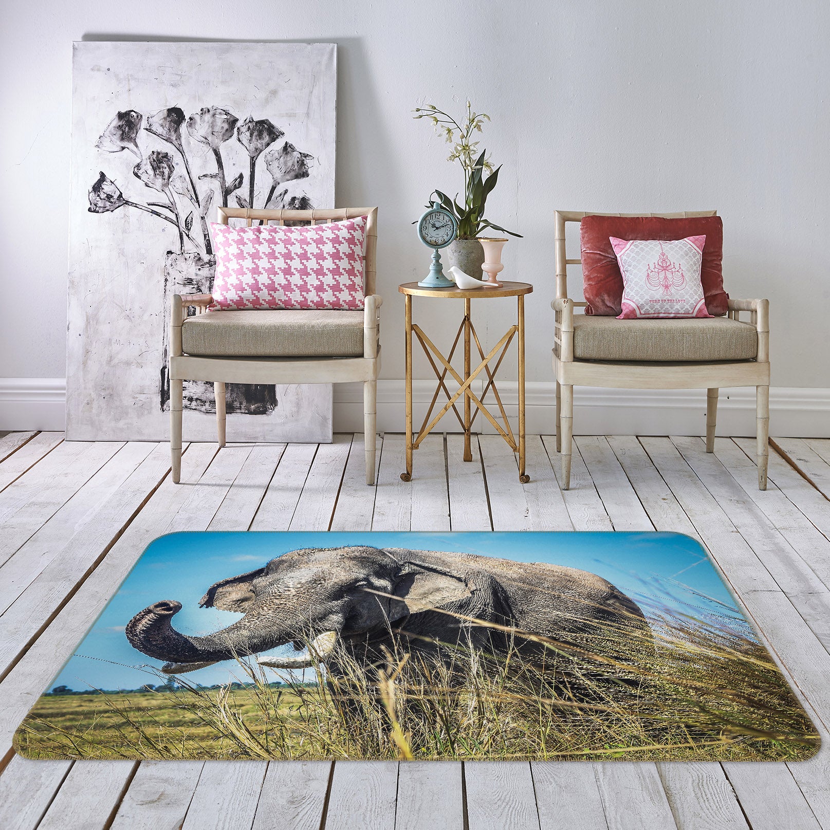 3D Elephant 68196 Animal Non Slip Rug Mat