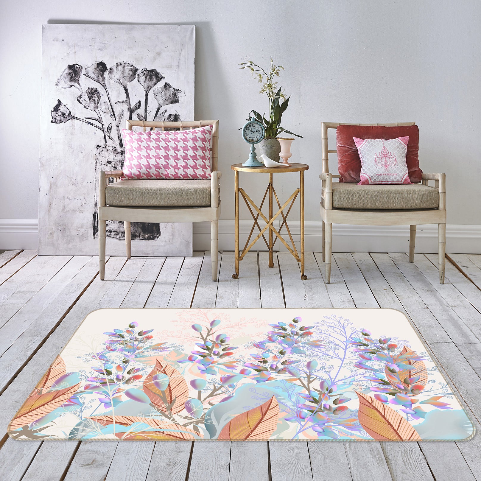 3D Flower Bush 37036 Non Slip Rug Mat