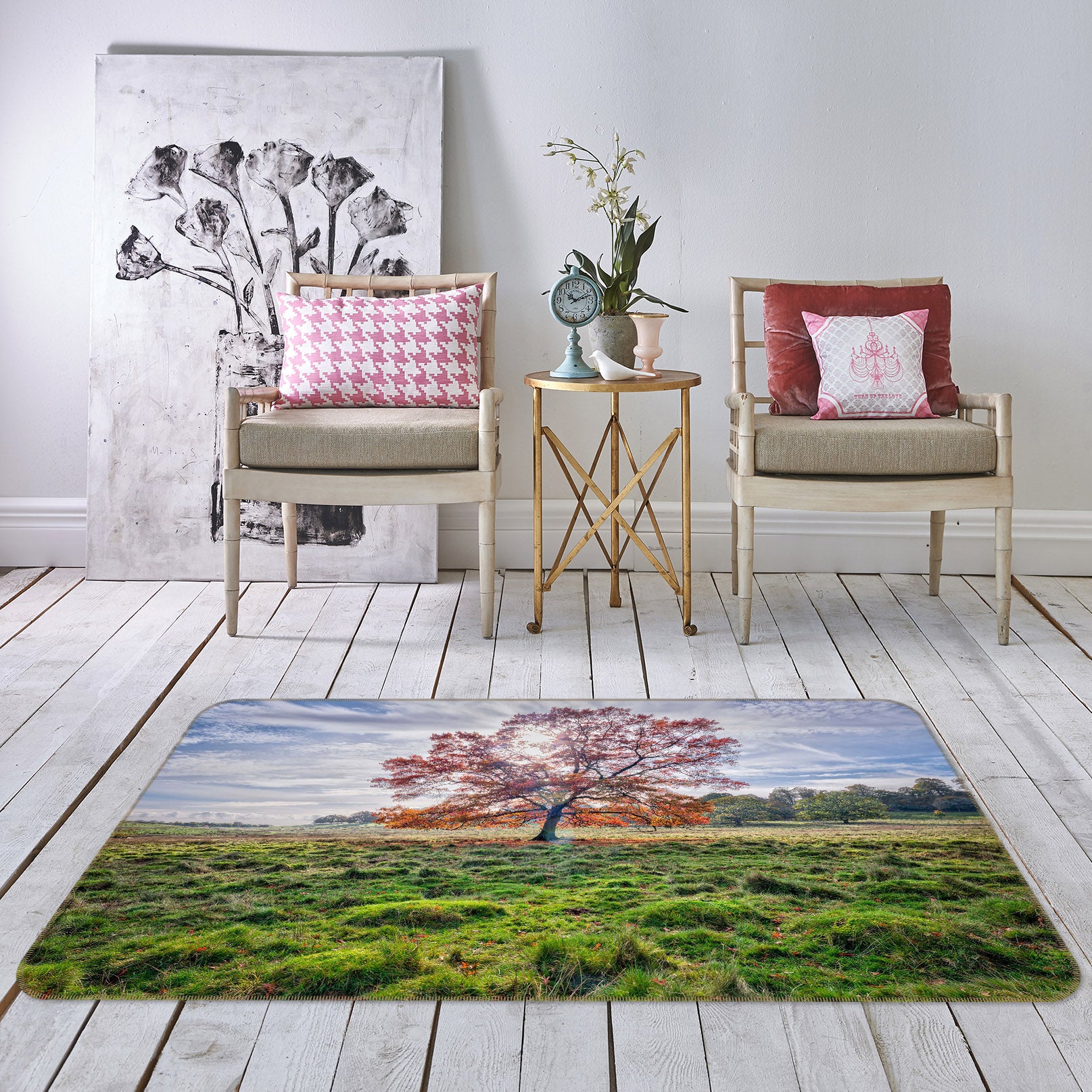 3D Prairie Tree 150 Assaf Frank Rug Non Slip Rug Mat