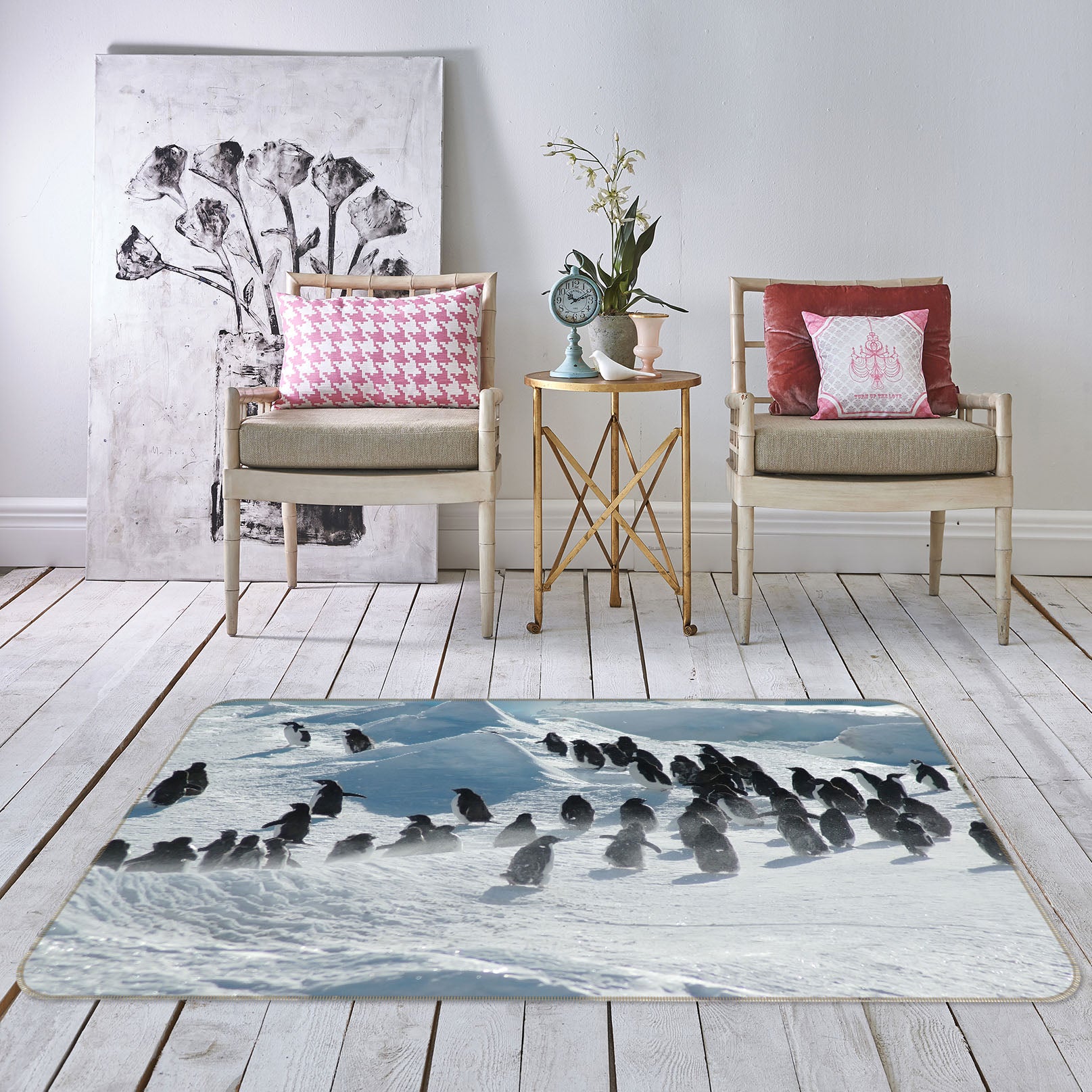 3D Snowfield Penguin 68143 Animal Non Slip Rug Mat